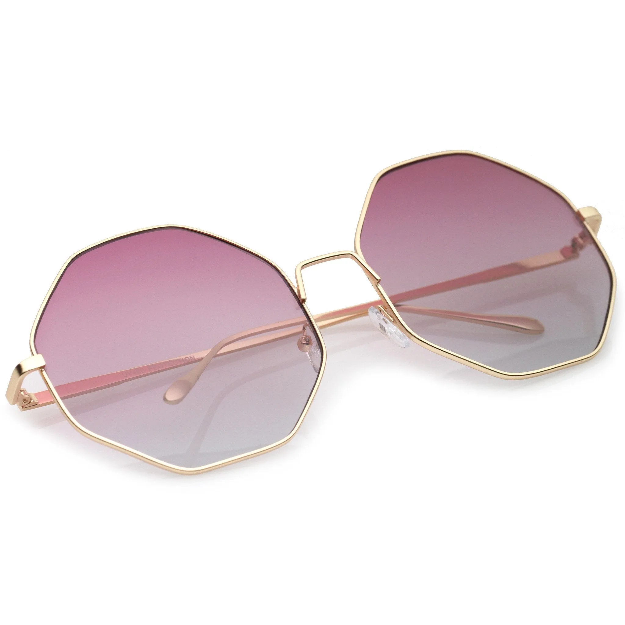 Women's Indie Festival Oversize Hexagon Sunglasses A656 sold by ZeroUV product image thumbnail 4