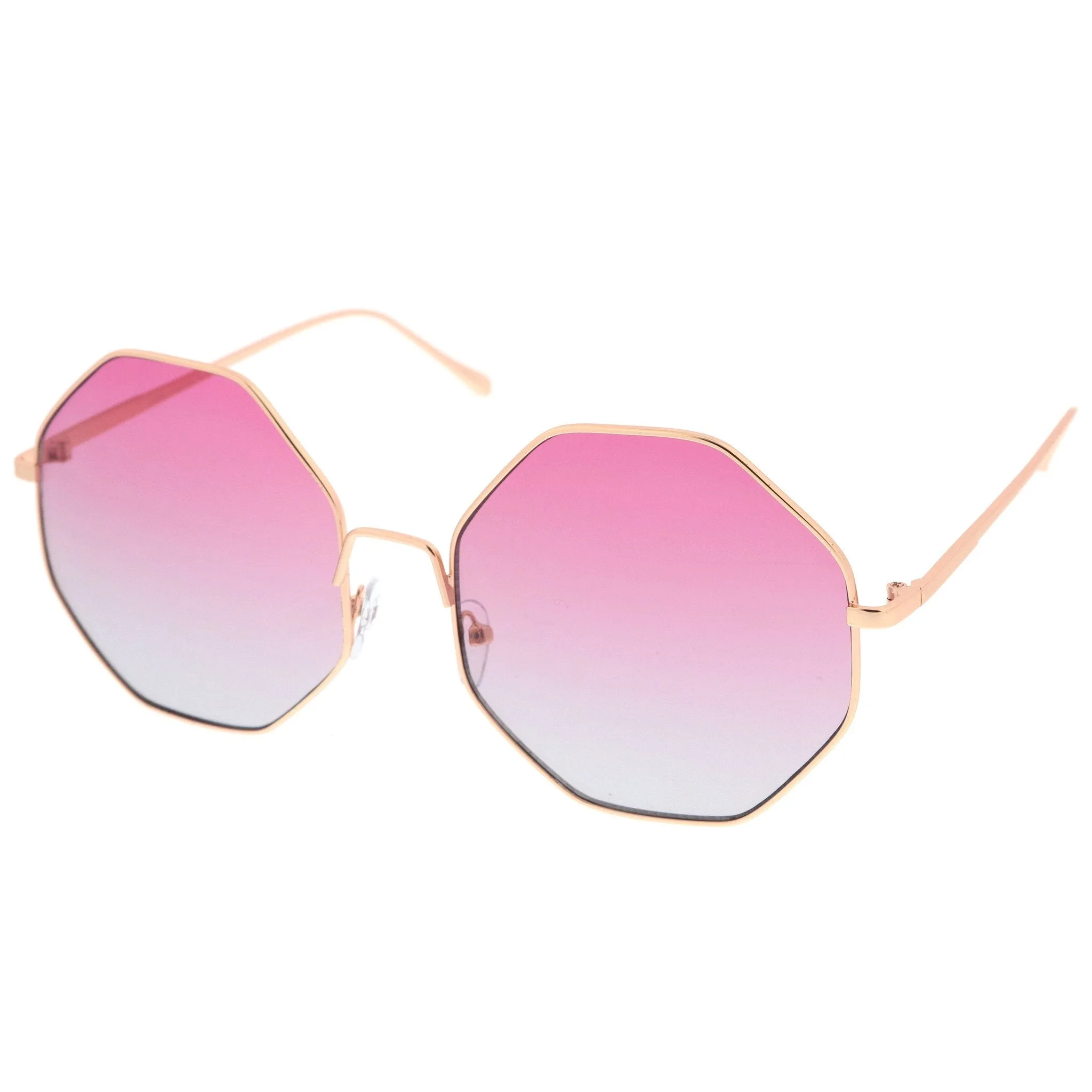 Women's Indie Festival Oversize Hexagon Sunglasses A656 sold by ZeroUV product image thumbnail 2