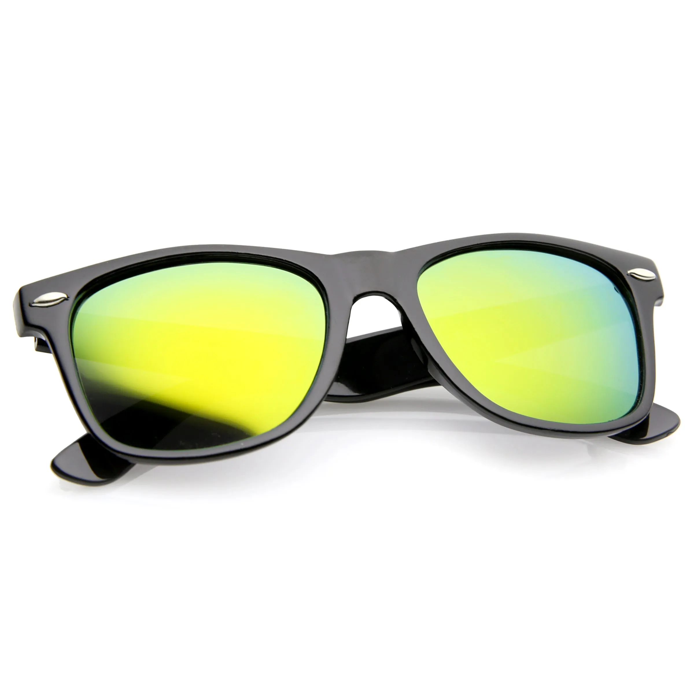 Retro Lifestyle Polarized Mirrored Lens Square Horn Rimmed Sunglasses C101 sold by ZeroUV product image thumbnail 4
