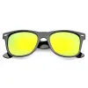 Retro Lifestyle Polarized Mirrored Lens Square Horn Rimmed Sunglasses C101 sold by ZeroUV