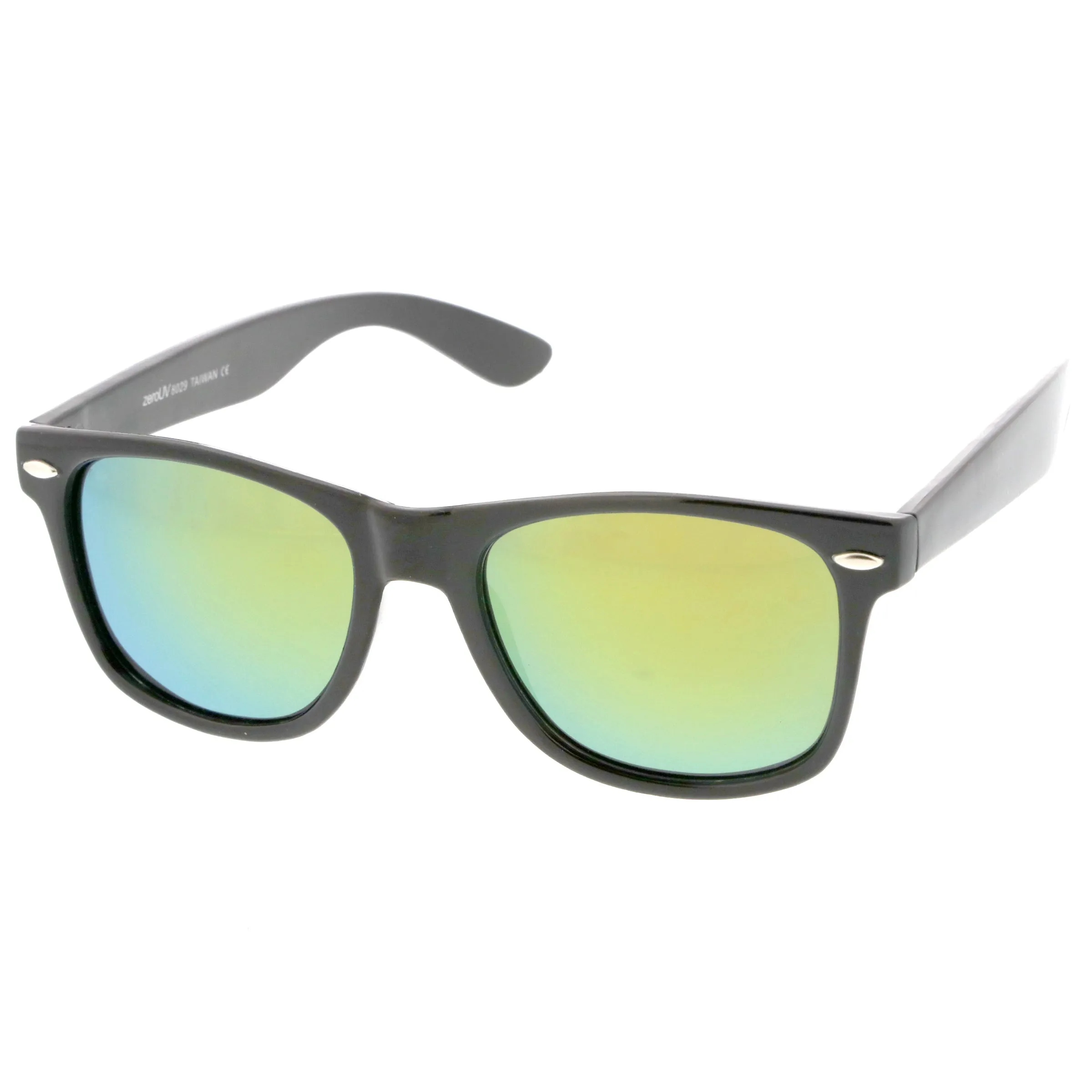 Retro Lifestyle Polarized Mirrored Lens Square Horn Rimmed Sunglasses C101 sold by ZeroUV product image thumbnail 2