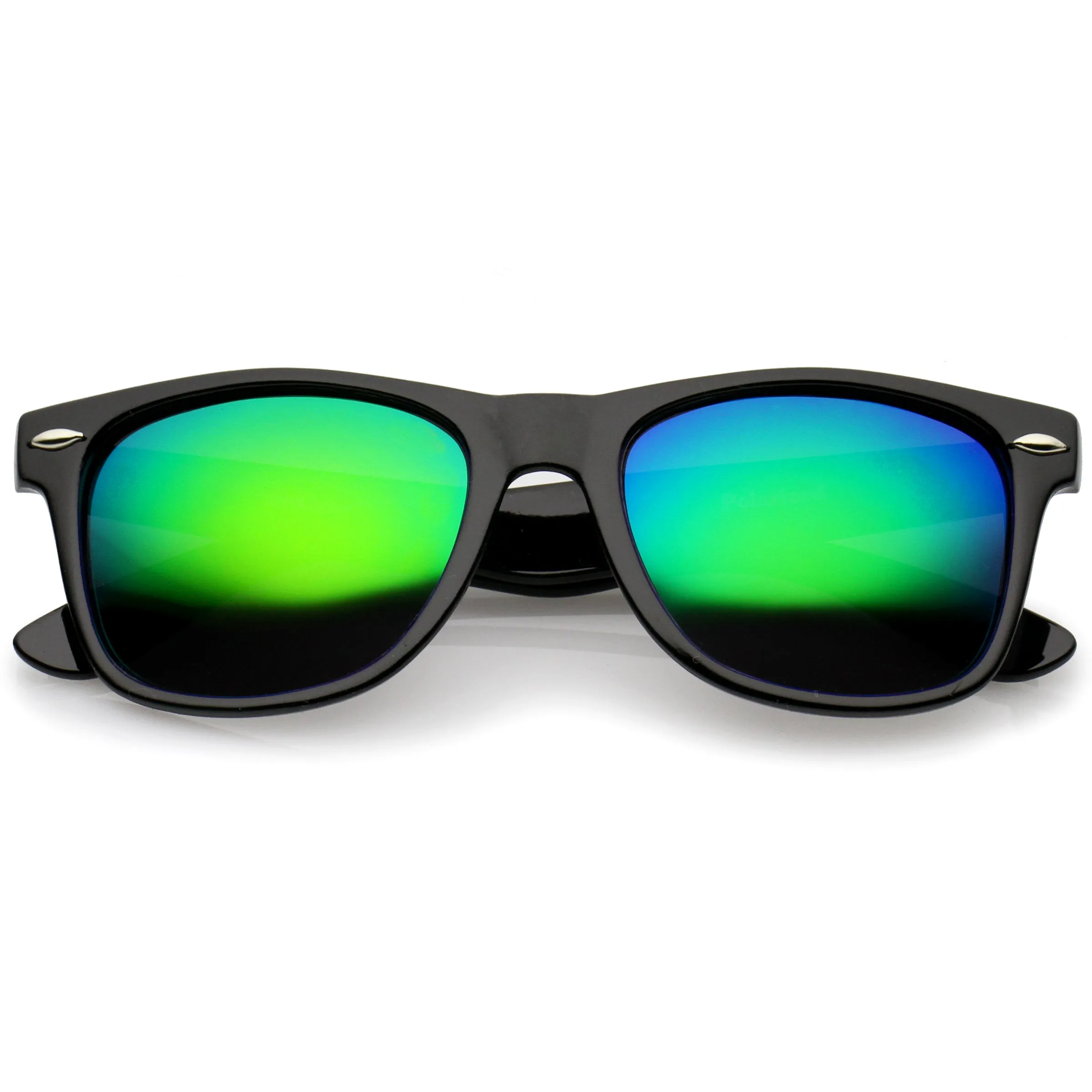 Retro Lifestyle Polarized Mirrored Lens Square Horn Rimmed Sunglasses C101 sold by ZeroUV product image thumbnail 5