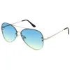 Oversize Retro Colorful Gradient Flat Lens Aviator Sunglasses A881 sold by ZeroUV