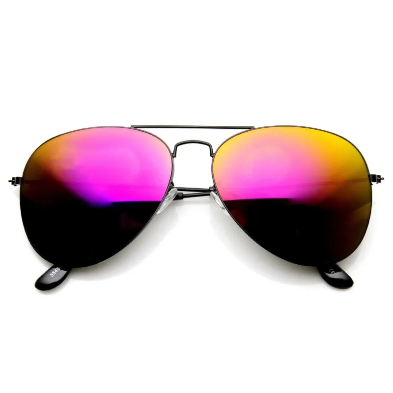 Ultra Thin Metal Frame Aviator Sunglasses With Flash Mirror Lenses 1493 sold by ZeroUV