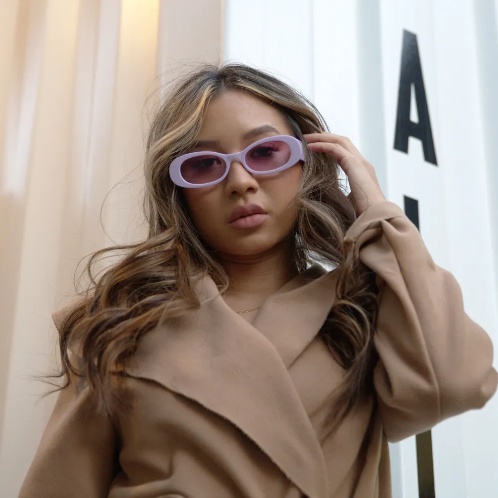 Colorful Pastel Retro Inspired Chunky Oval Sunglasses D296 sold by ZeroUV product image thumbnail 3