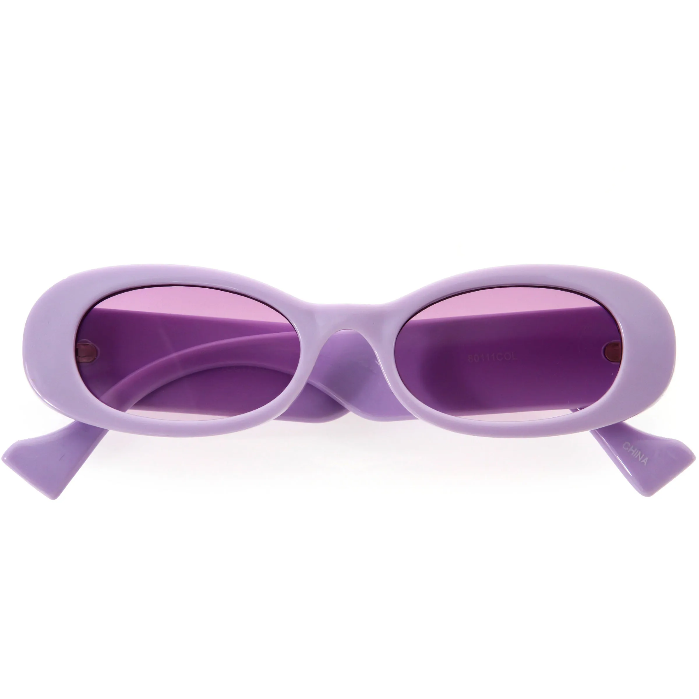 Colorful Pastel Retro Inspired Chunky Oval Sunglasses D296 sold by ZeroUV product image thumbnail 4