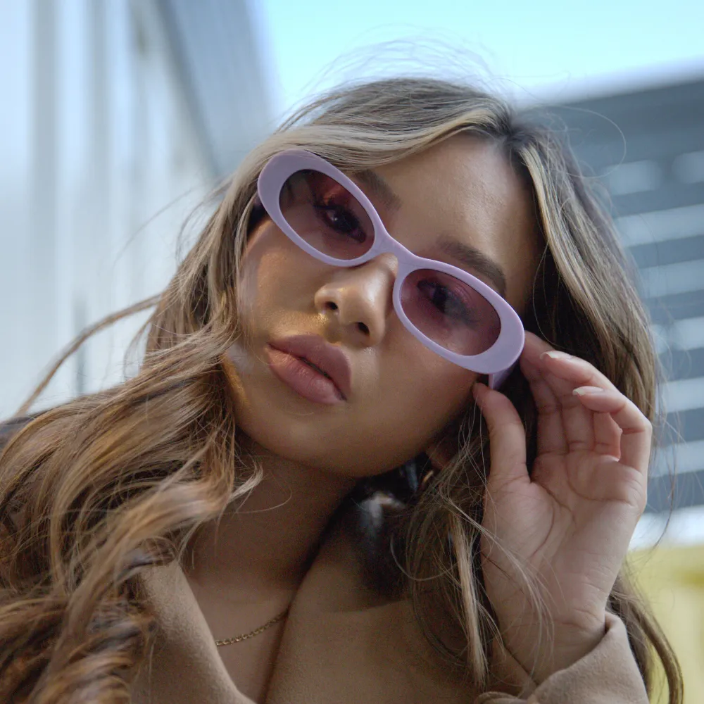 Colorful Pastel Retro Inspired Chunky Oval Sunglasses D296 sold by ZeroUV product image thumbnail 2