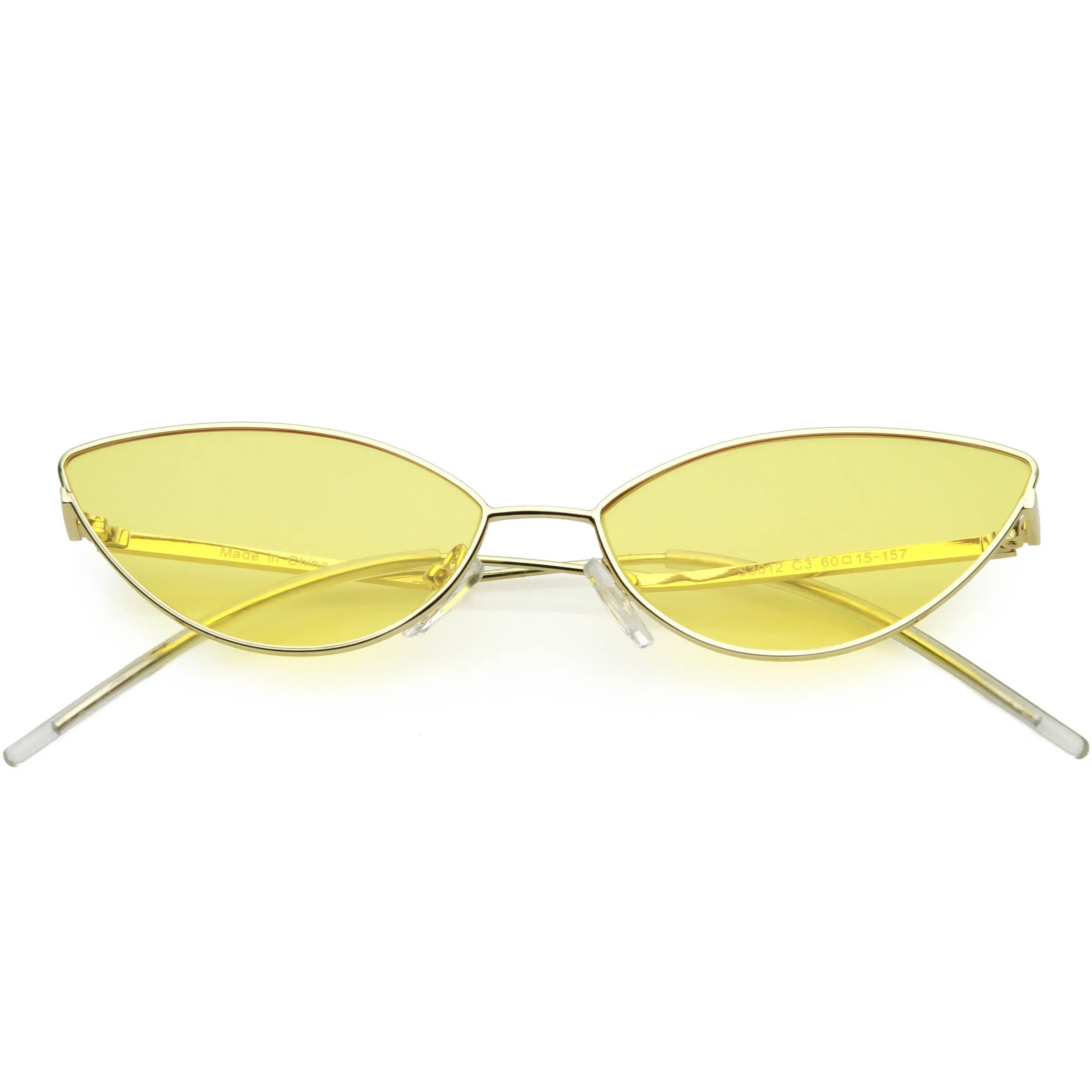 Retro Vintage Inspired Thin Metal Frame Color Tinted Lens Cat Eye Sunglasses C977 sold by ZeroUV product image thumbnail 4