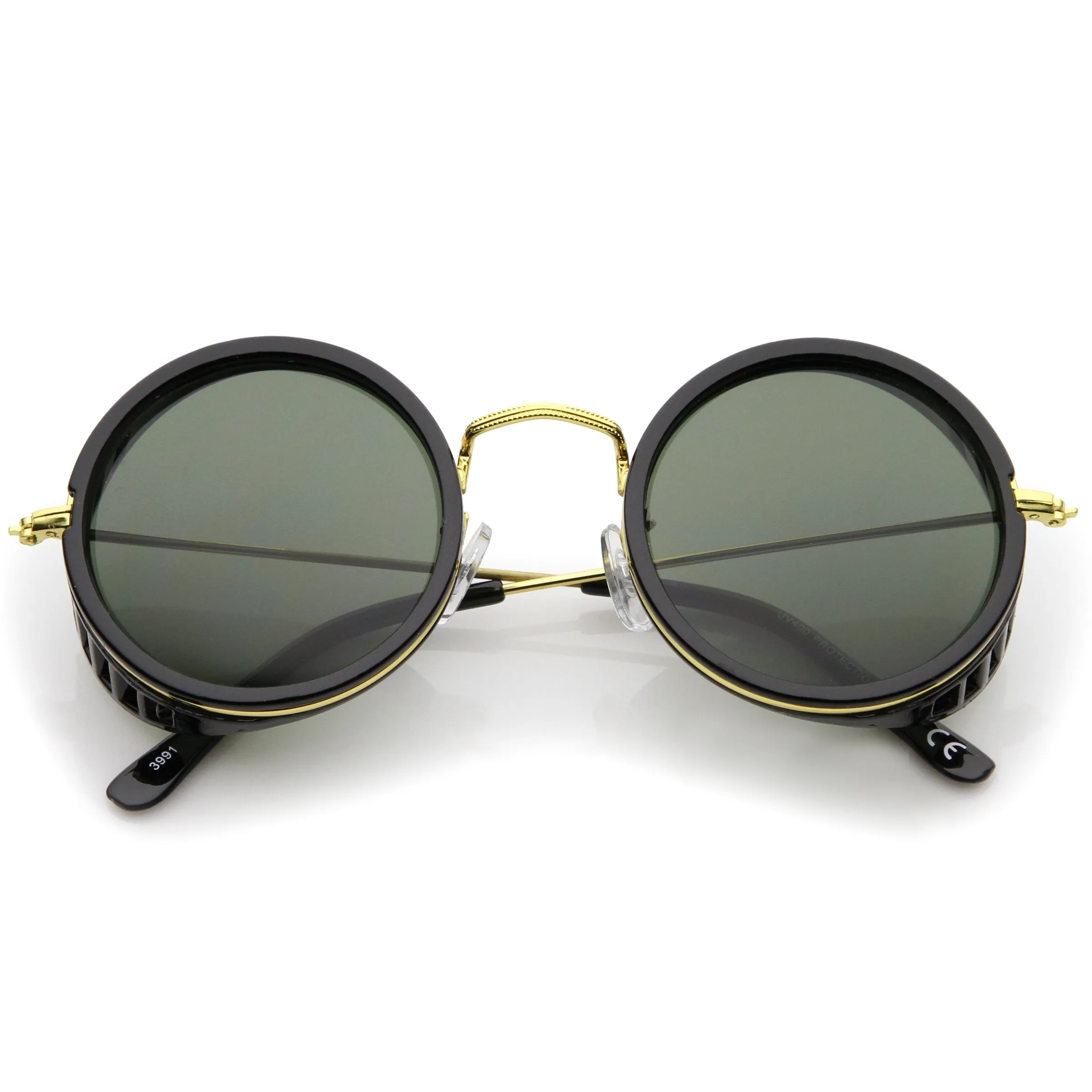 Retro Steampunk Sidecar Round Side Cover Sunglasses A766 sold by ZeroUV