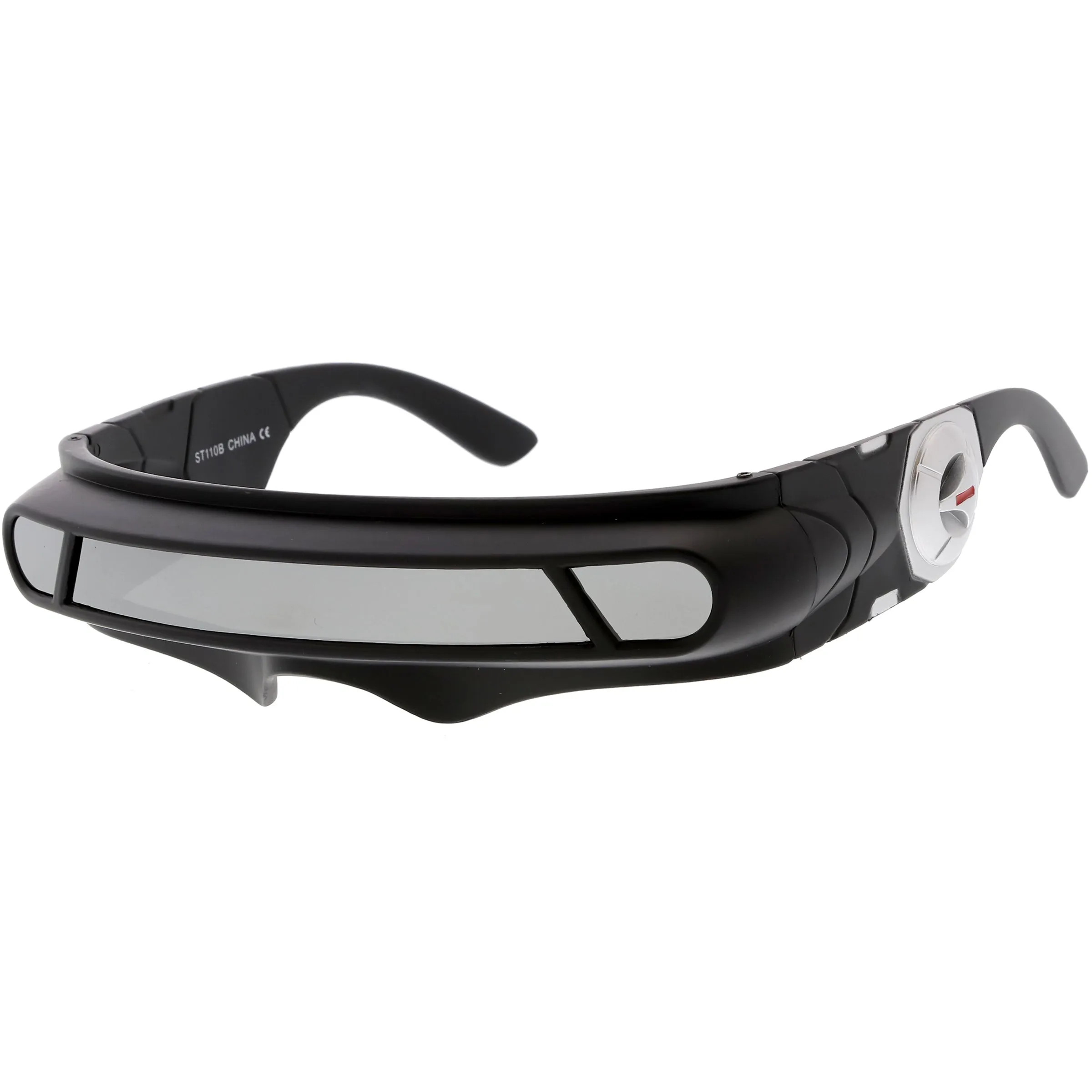 Futuristic Mono Cyclops Mirrored Lens Wrap Shield Sunglasses C024 sold by ZeroUV product image thumbnail 2