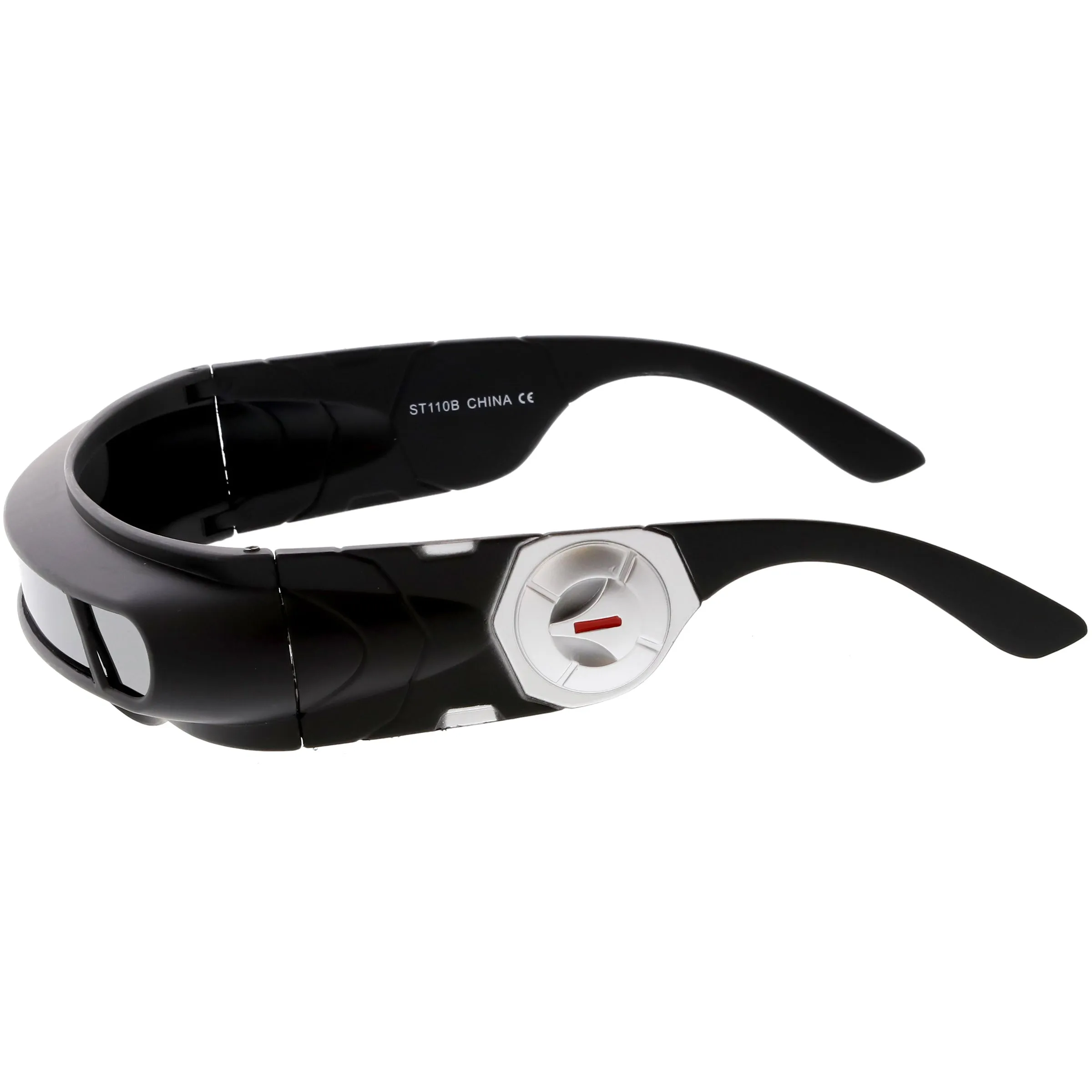 Futuristic Mono Cyclops Mirrored Lens Wrap Shield Sunglasses C024 sold by ZeroUV product image thumbnail 3