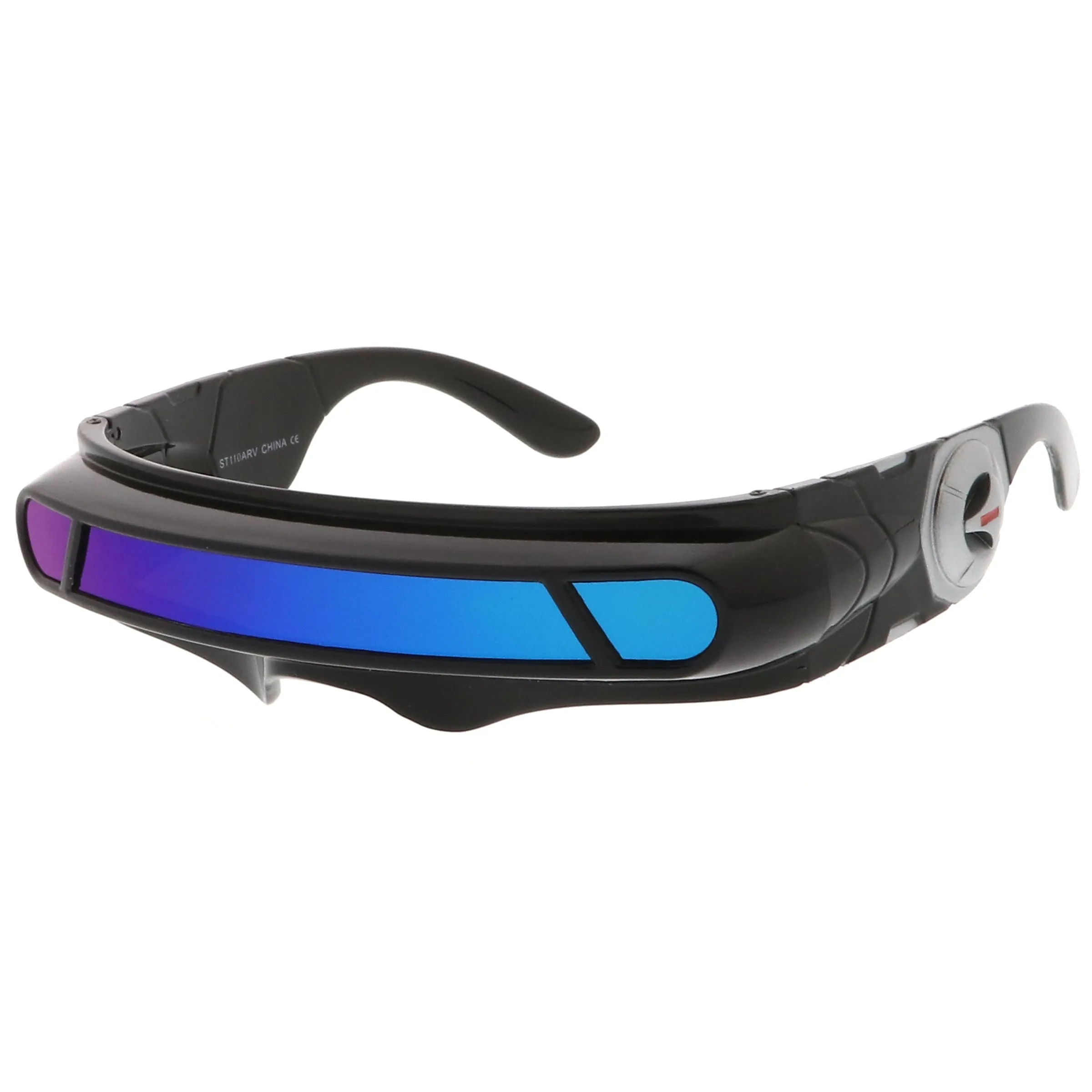 Futuristic Mono Cyclops Mirrored Lens Wrap Shield Sunglasses C024 sold by ZeroUV product image thumbnail 5