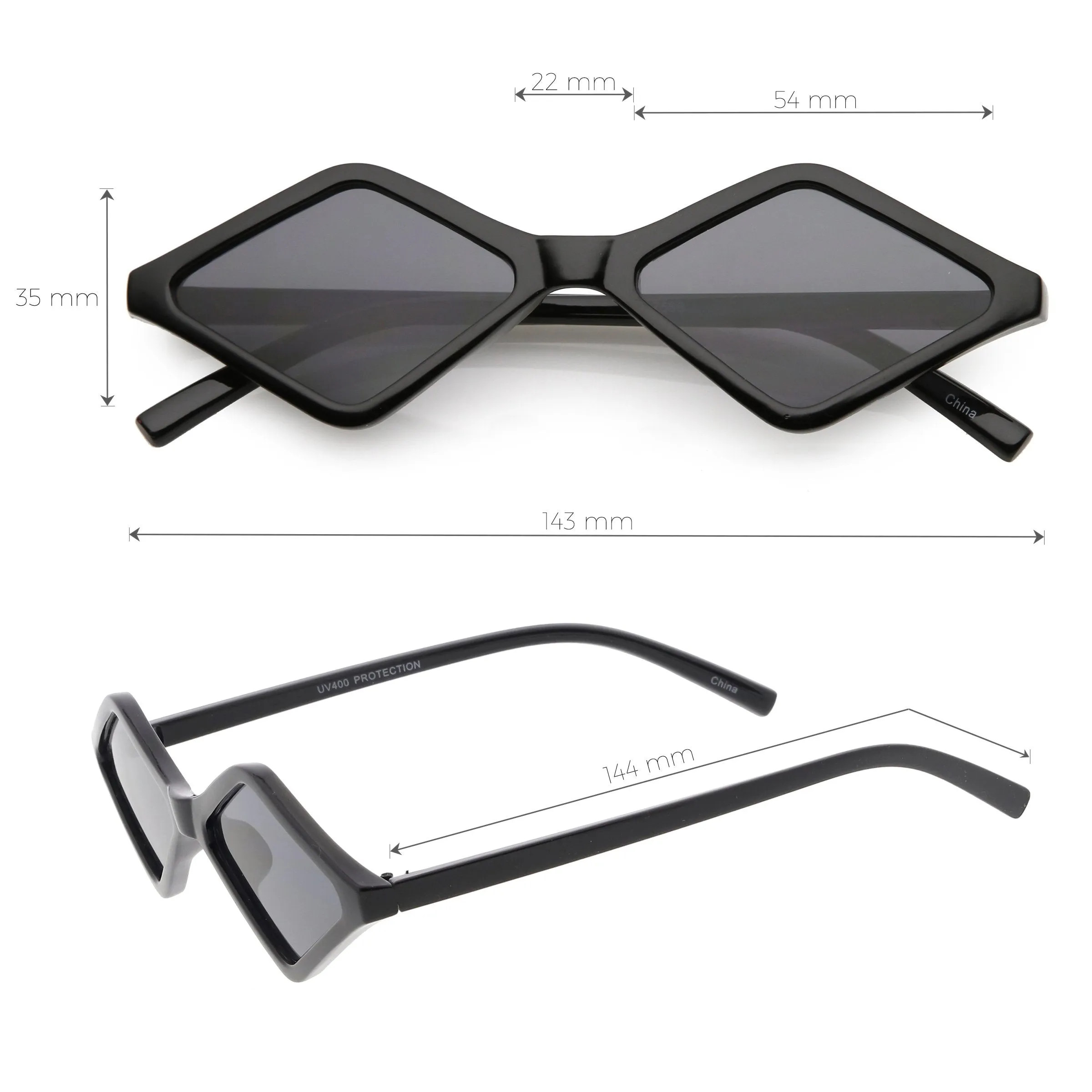 Retro Geometric Diamond Shape Sunglasses C748 sold by ZeroUV product image thumbnail 2