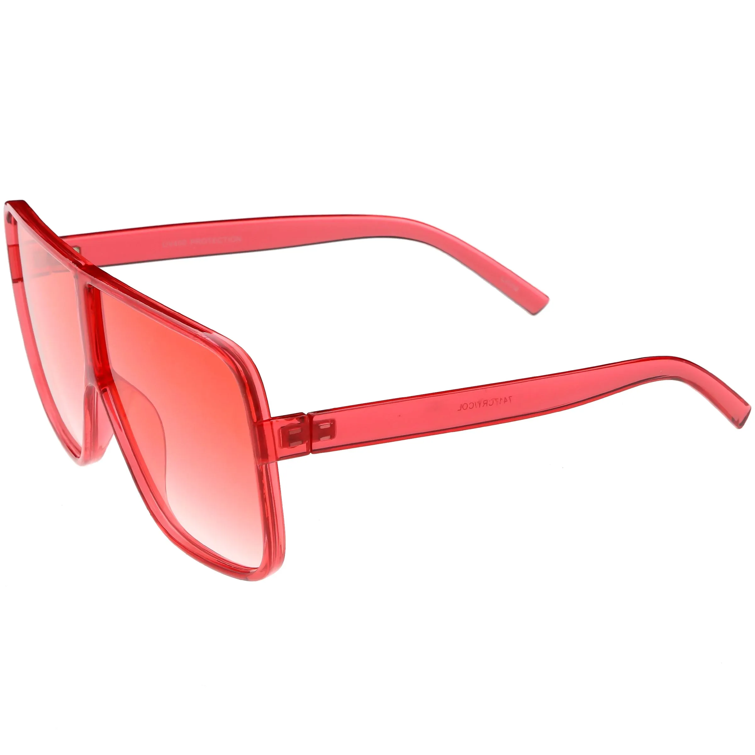 Oversize Festival Flat Top Translucent Color Tone Sunglasses C582 sold by ZeroUV product image thumbnail 3