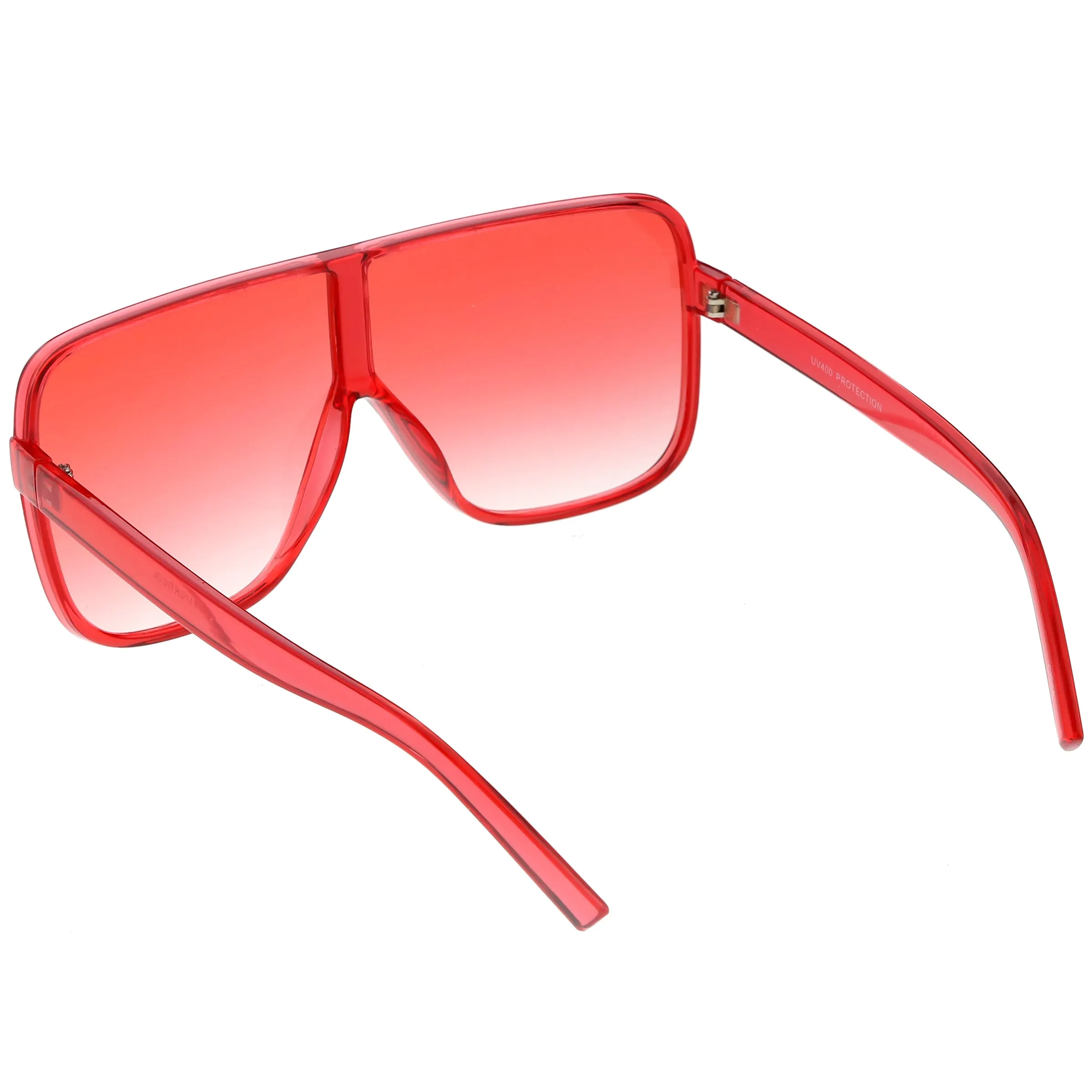 Oversize Festival Flat Top Translucent Color Tone Sunglasses C582 sold by ZeroUV product image thumbnail 4