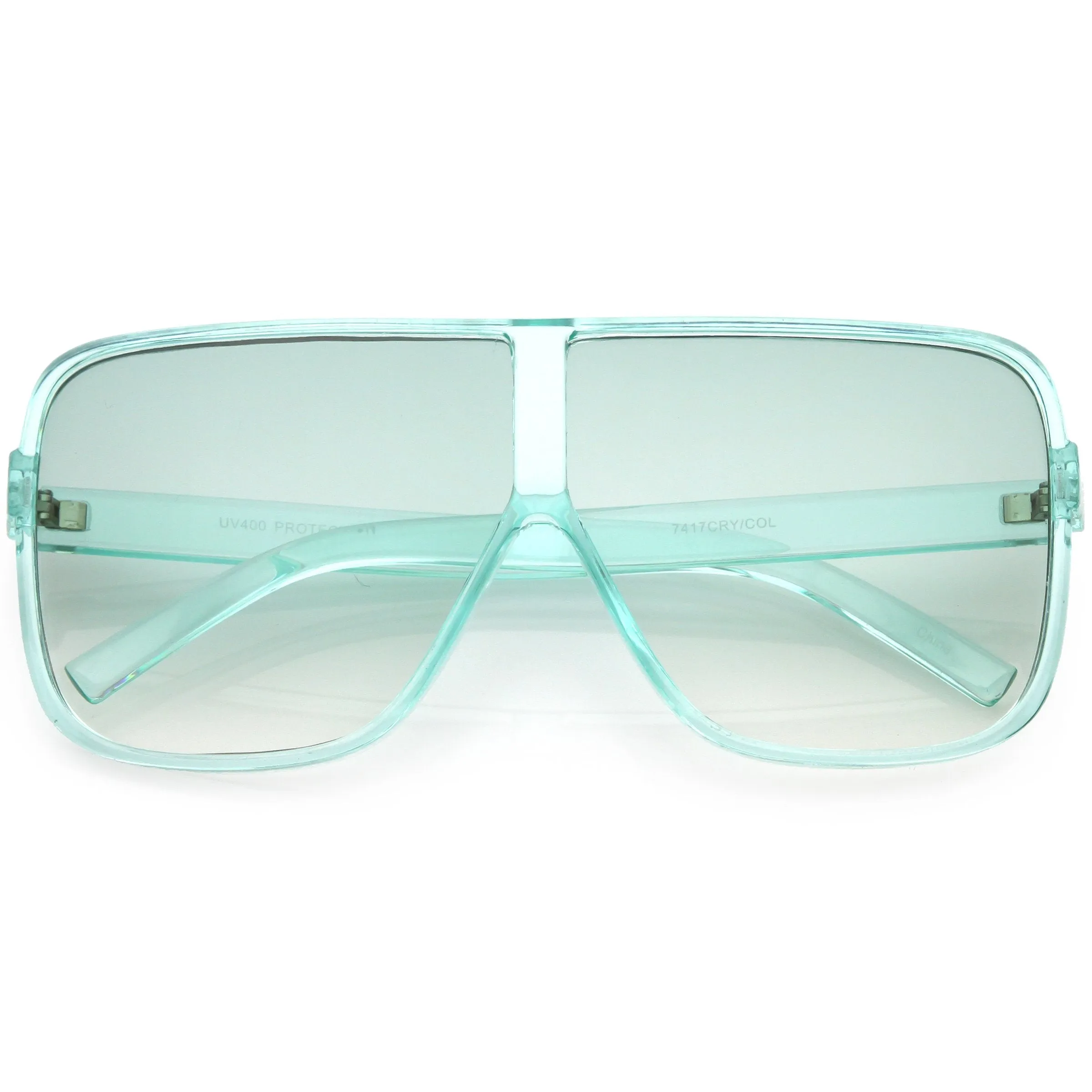 Oversize Festival Flat Top Translucent Color Tone Sunglasses C582 sold by ZeroUV product image thumbnail 5