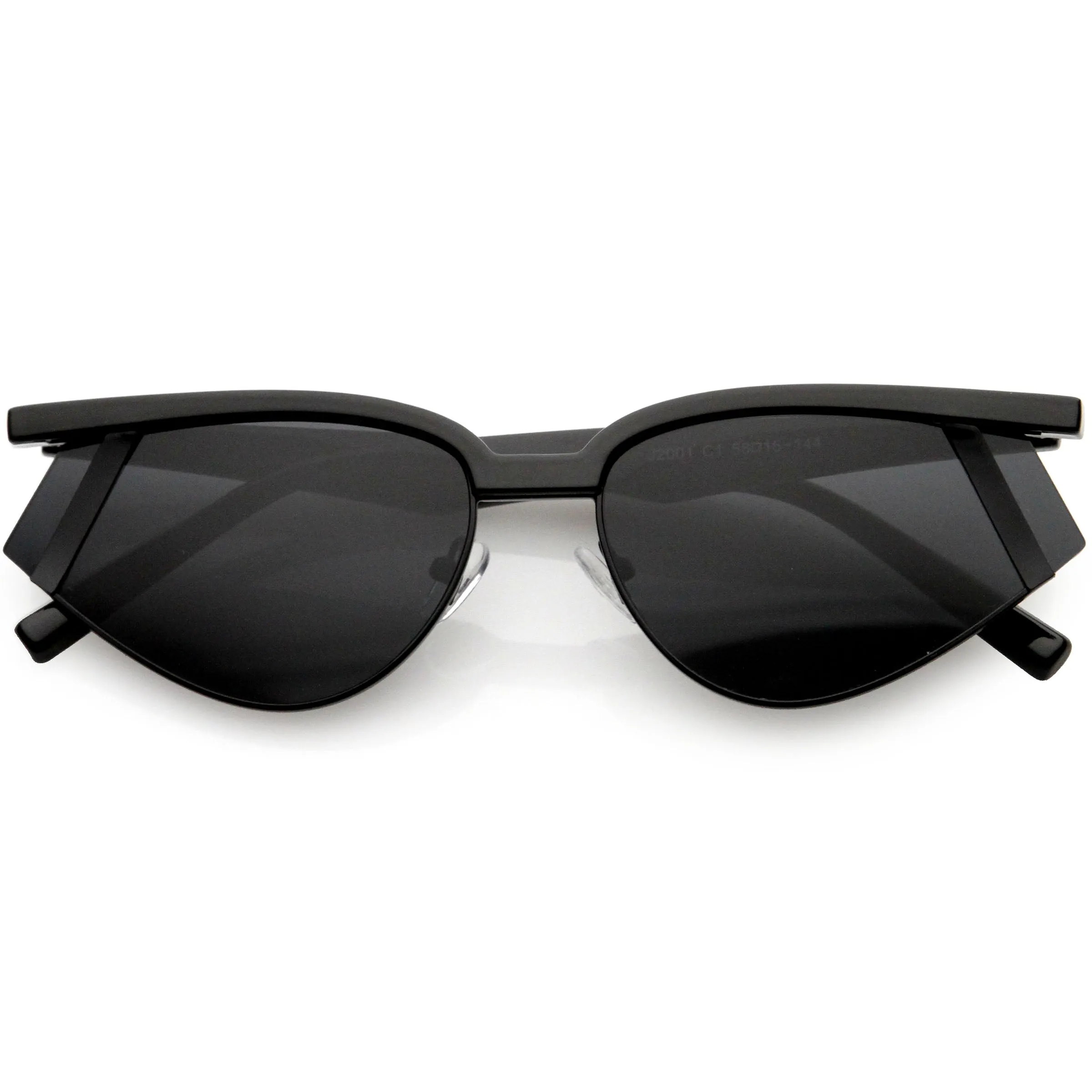 Luxe Geometric Color Temple Detail Browline Cat Eye Sunglasses D019 sold by ZeroUV product image thumbnail 4