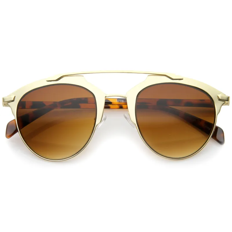 Modern Metallic Double Bridge Pantos Aviator Sunglasses A219 sold by ZeroUV