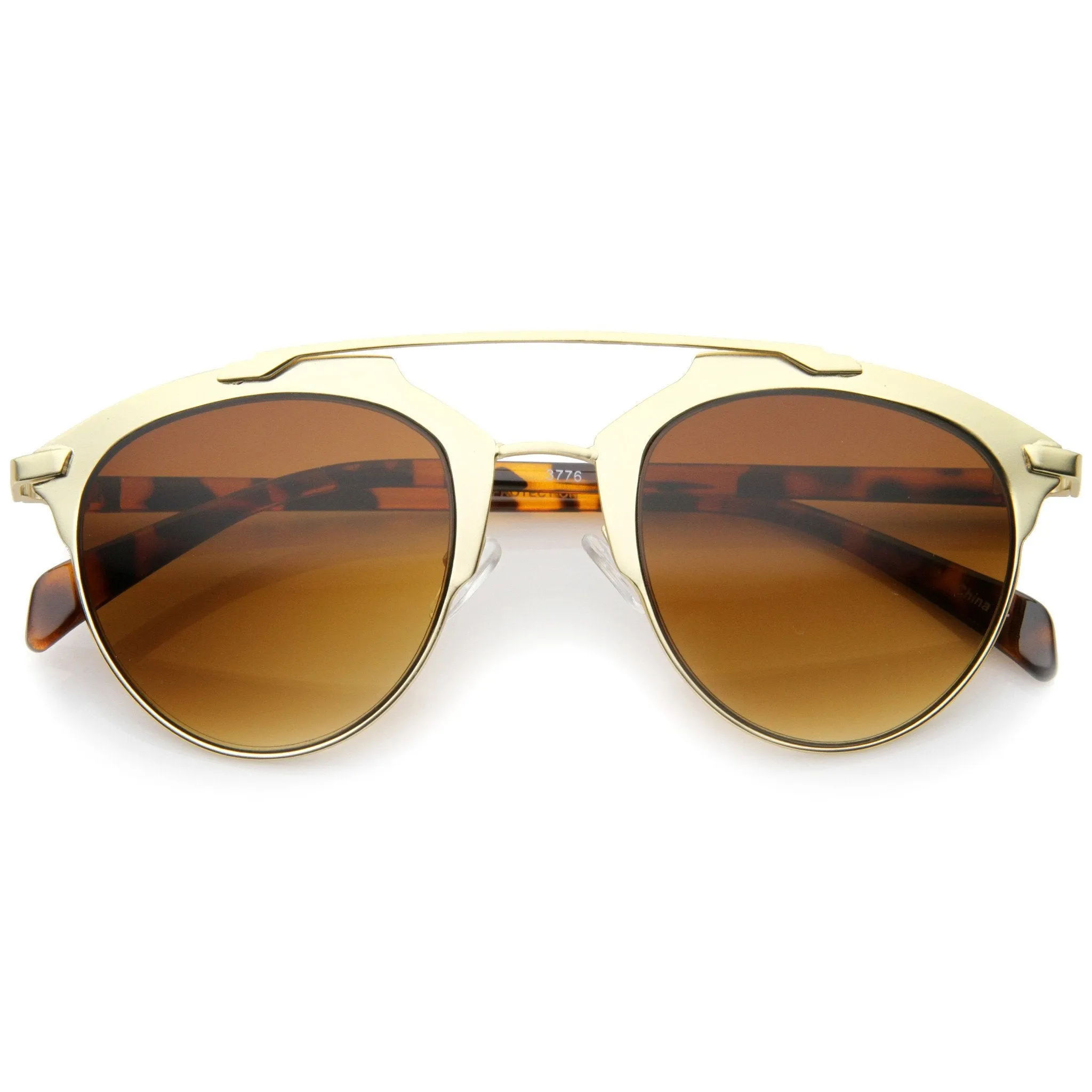 Modern Metallic Double Bridge Pantos Aviator Sunglasses A219 sold by ZeroUV