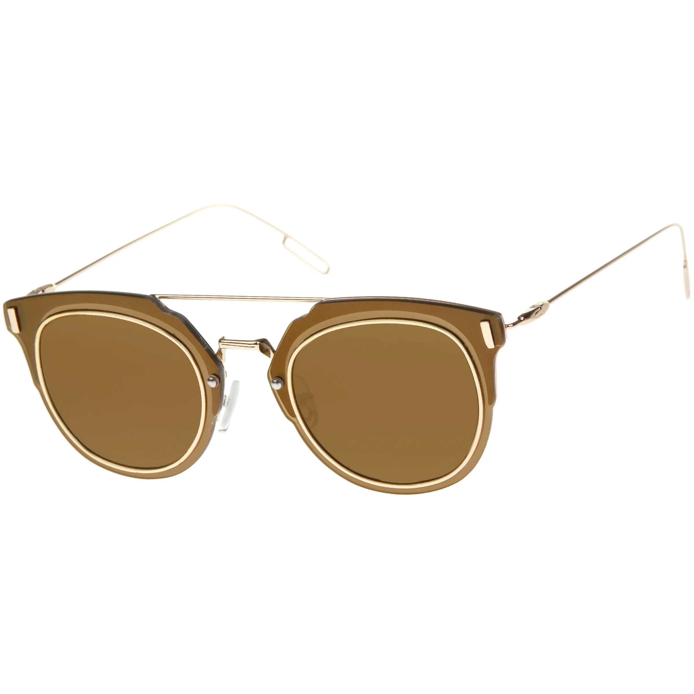 Ultra Slim Wire Frame Pantos Flat Lens Sunglasses A391 sold by ZeroUV product image thumbnail 2