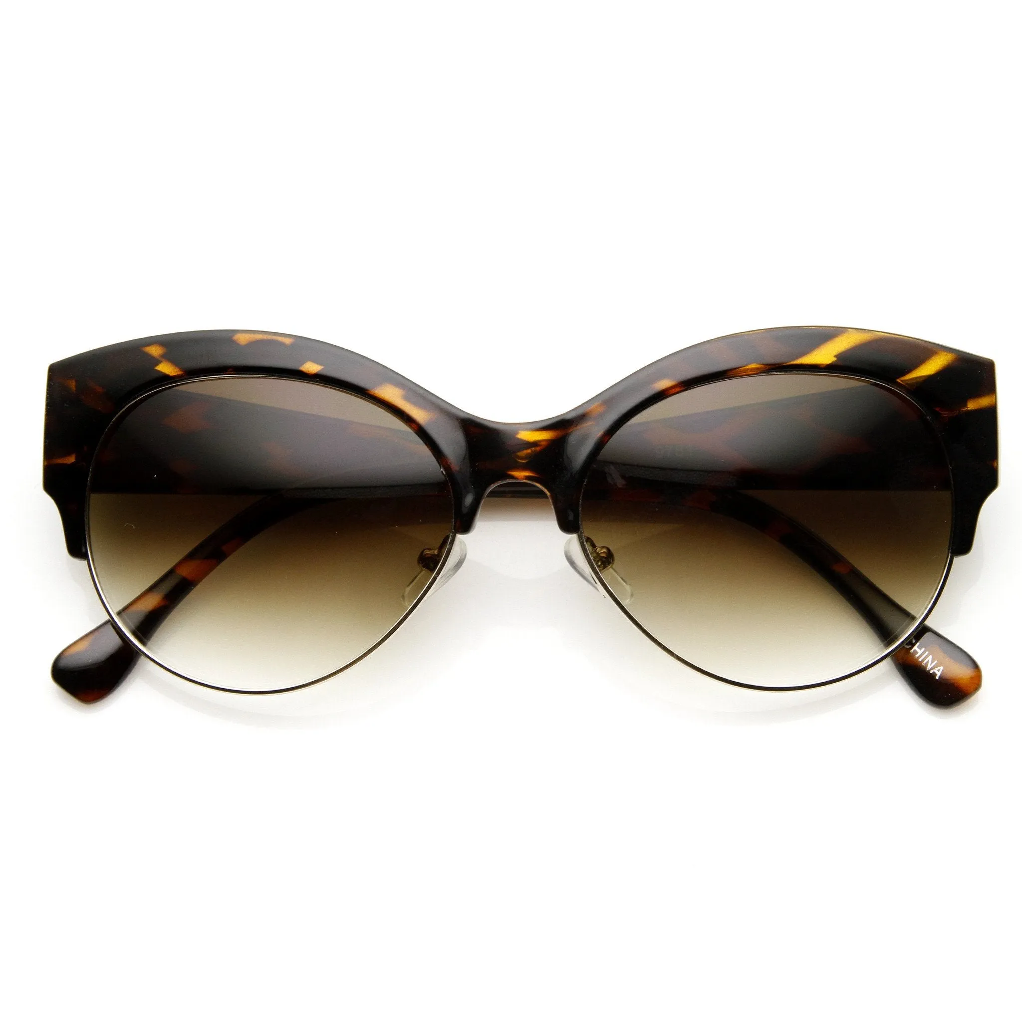 Womens Oval Cat Eye Half Frame Designer Sunglasses 9116 sold by ZeroUV product image thumbnail 4