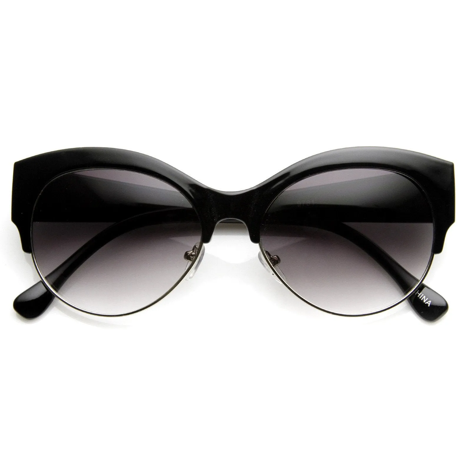 Womens Oval Cat Eye Half Frame Designer Sunglasses 9116 sold by ZeroUV product image thumbnail 2