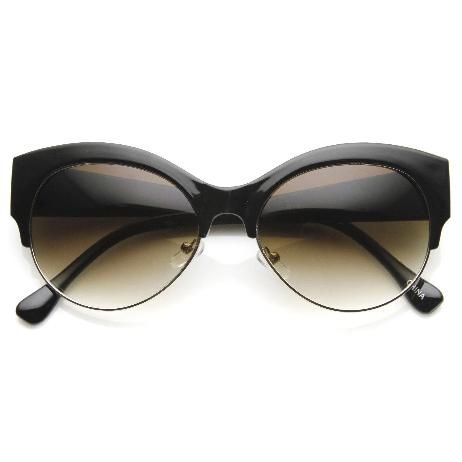 Womens Oval Cat Eye Half Frame Designer Sunglasses 9116 sold by ZeroUV product image thumbnail 5