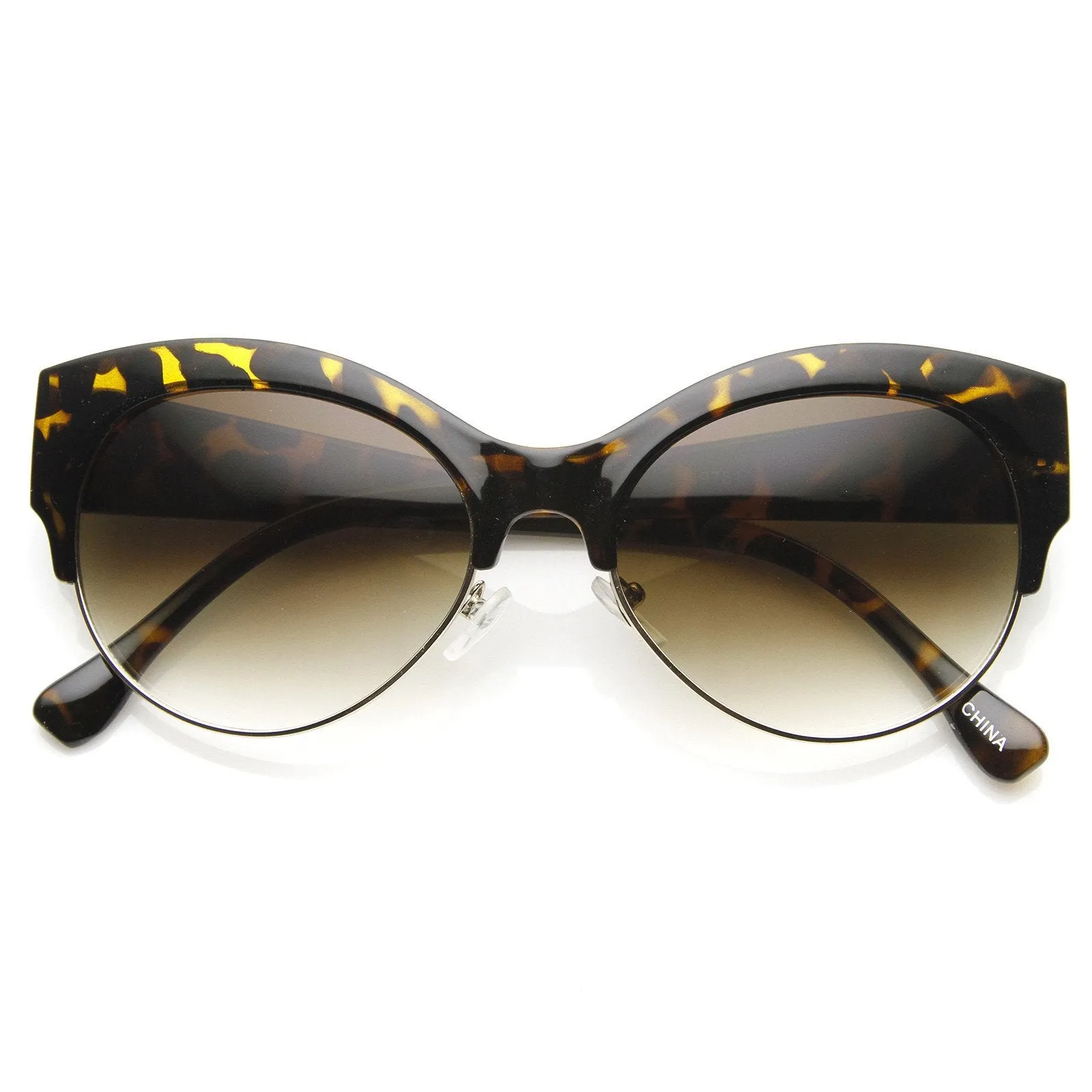 Womens Oval Cat Eye Half Frame Designer Sunglasses 9116 sold by ZeroUV product image thumbnail 3
