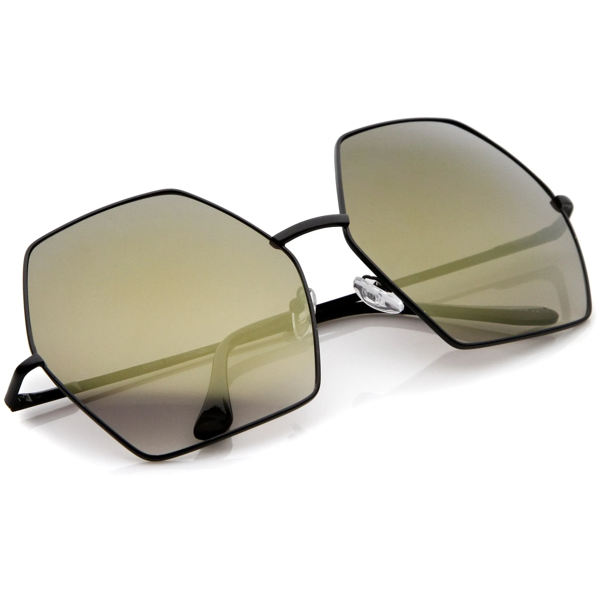 Women's Oversize Geometric Mirrored Lens Sunglasses A508 sold by ZeroUV product image thumbnail 4