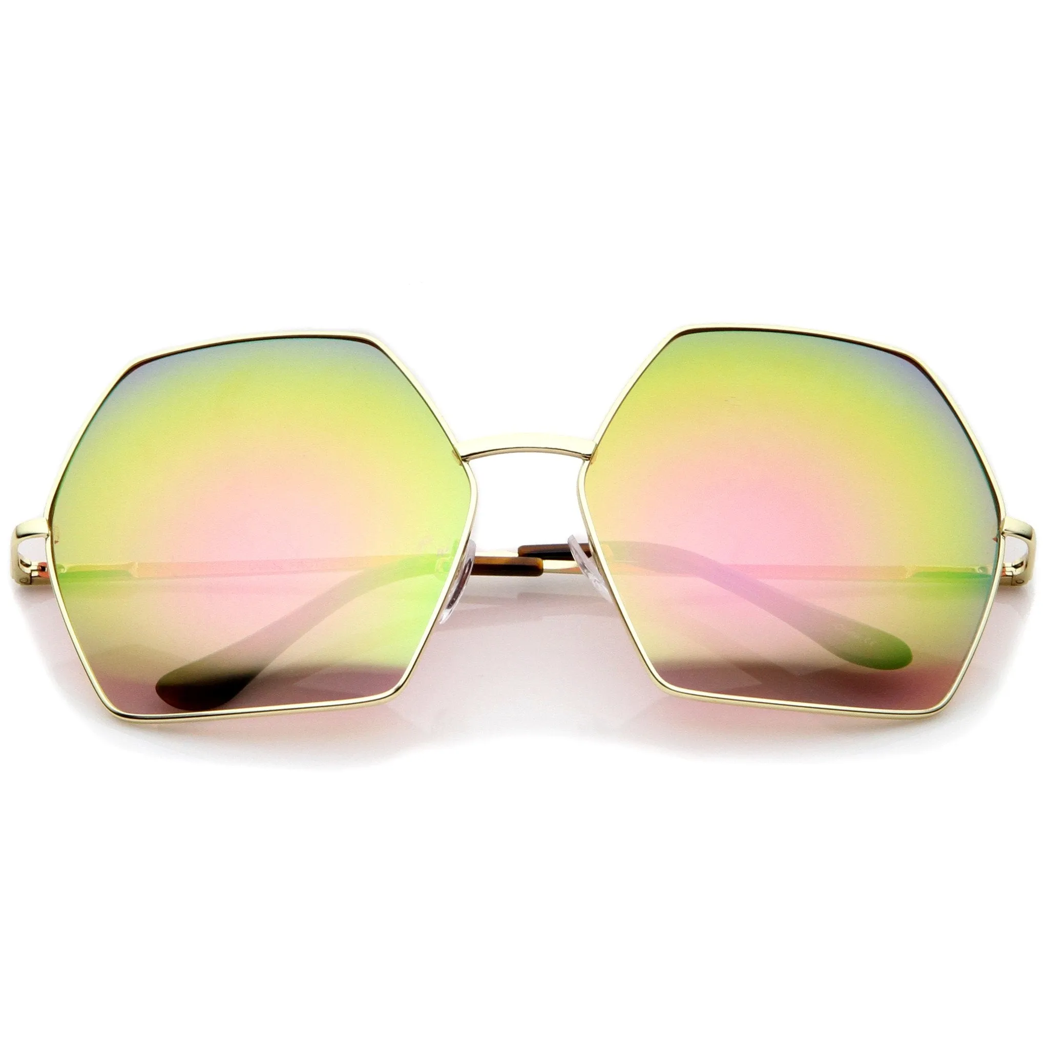 Women's Oversize Geometric Mirrored Lens Sunglasses A508 sold by ZeroUV product image thumbnail 5