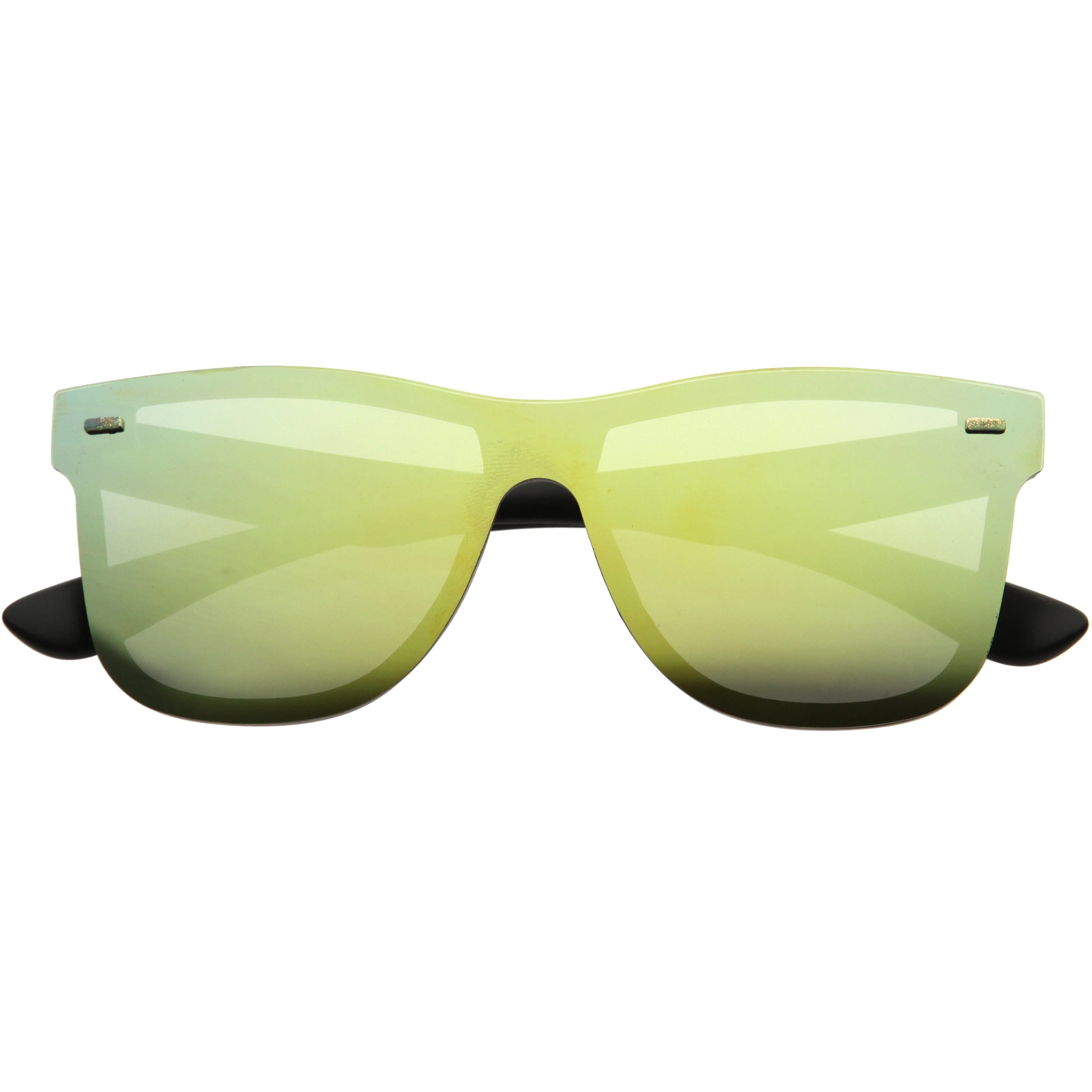 Retro Modern Horned Rim Flat Mirrored Lens Sunglasses C869 sold by ZeroUV