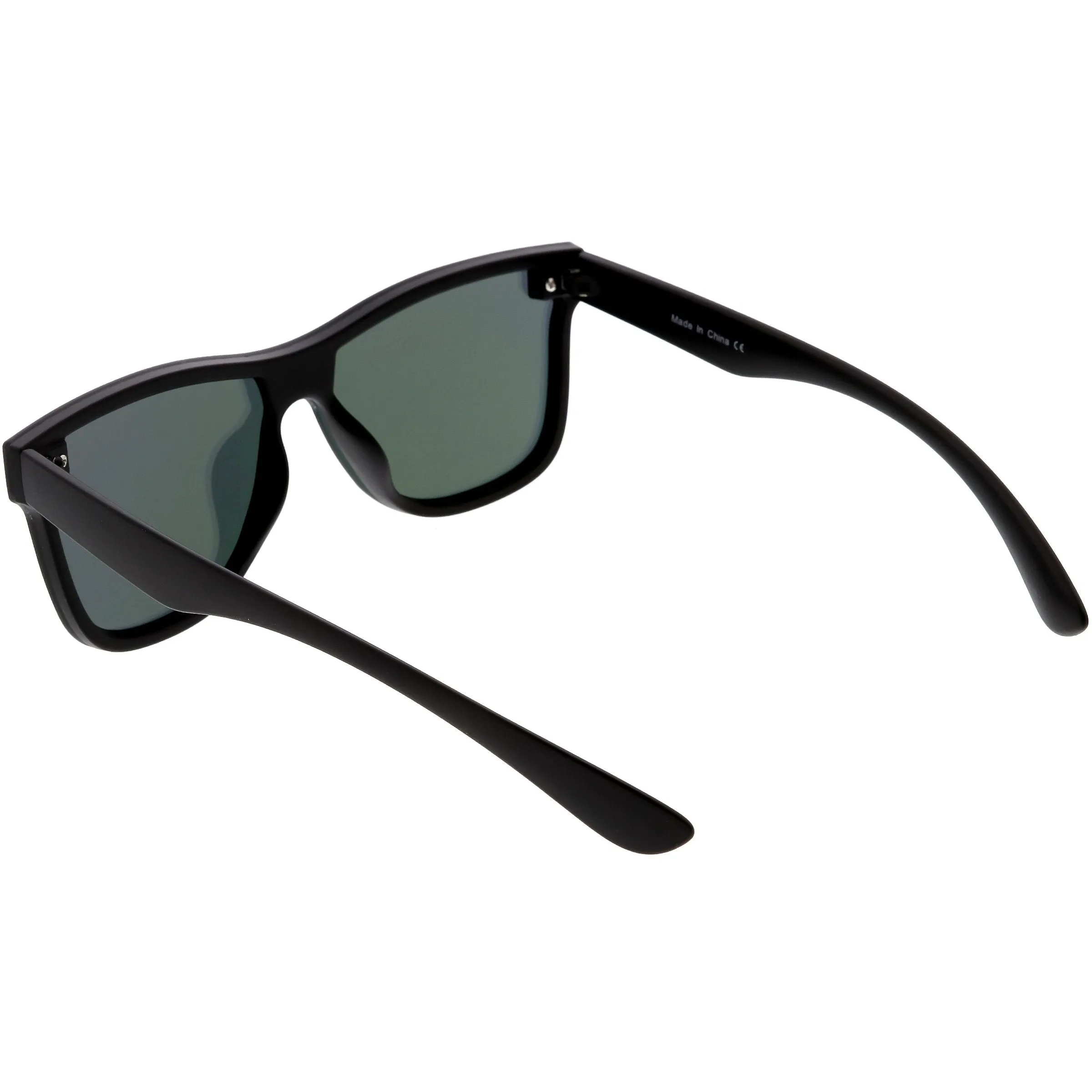 Retro Modern Horned Rim Flat Mirrored Lens Sunglasses C869 sold by ZeroUV product image thumbnail 4