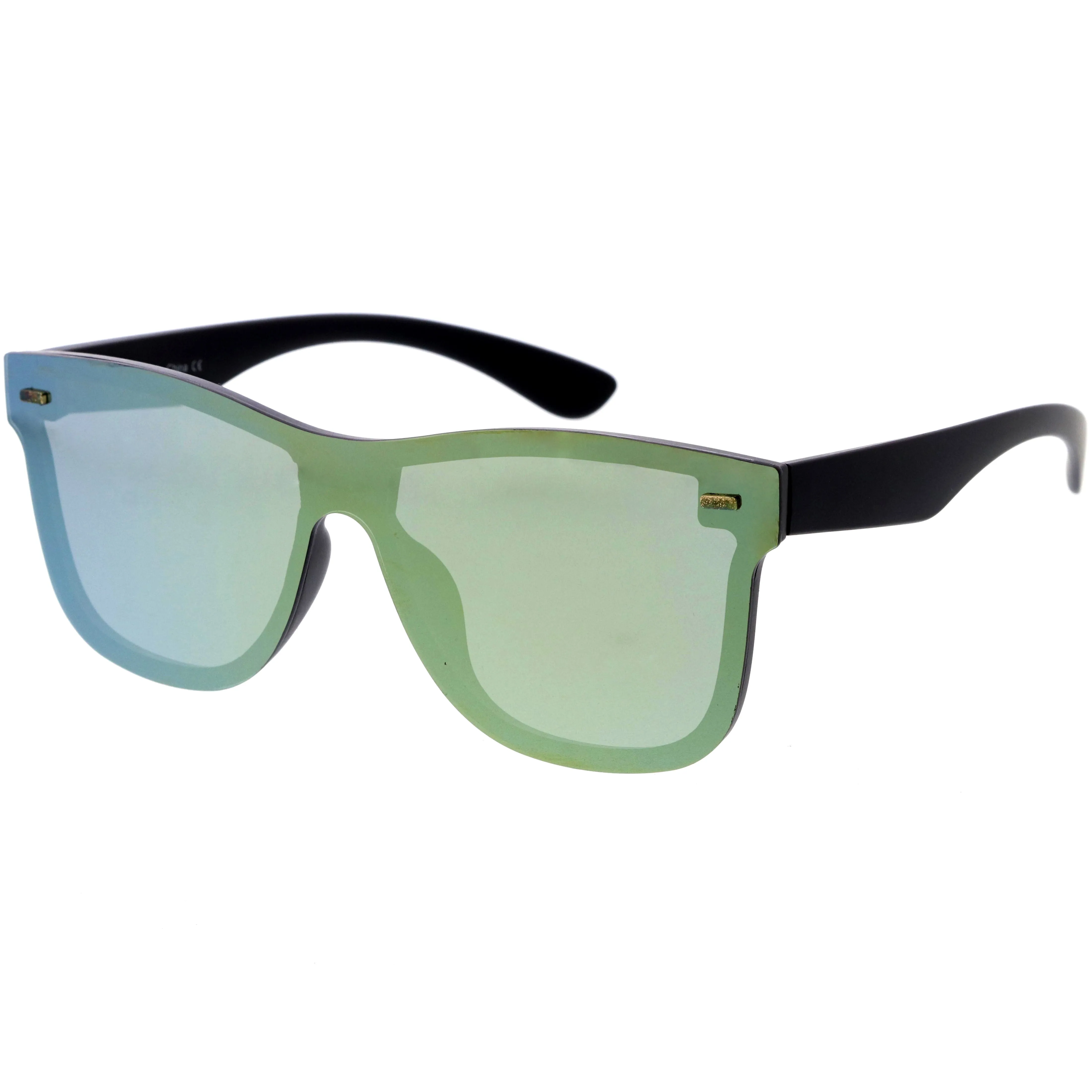 Retro Modern Horned Rim Flat Mirrored Lens Sunglasses C869 sold by ZeroUV product image thumbnail 2