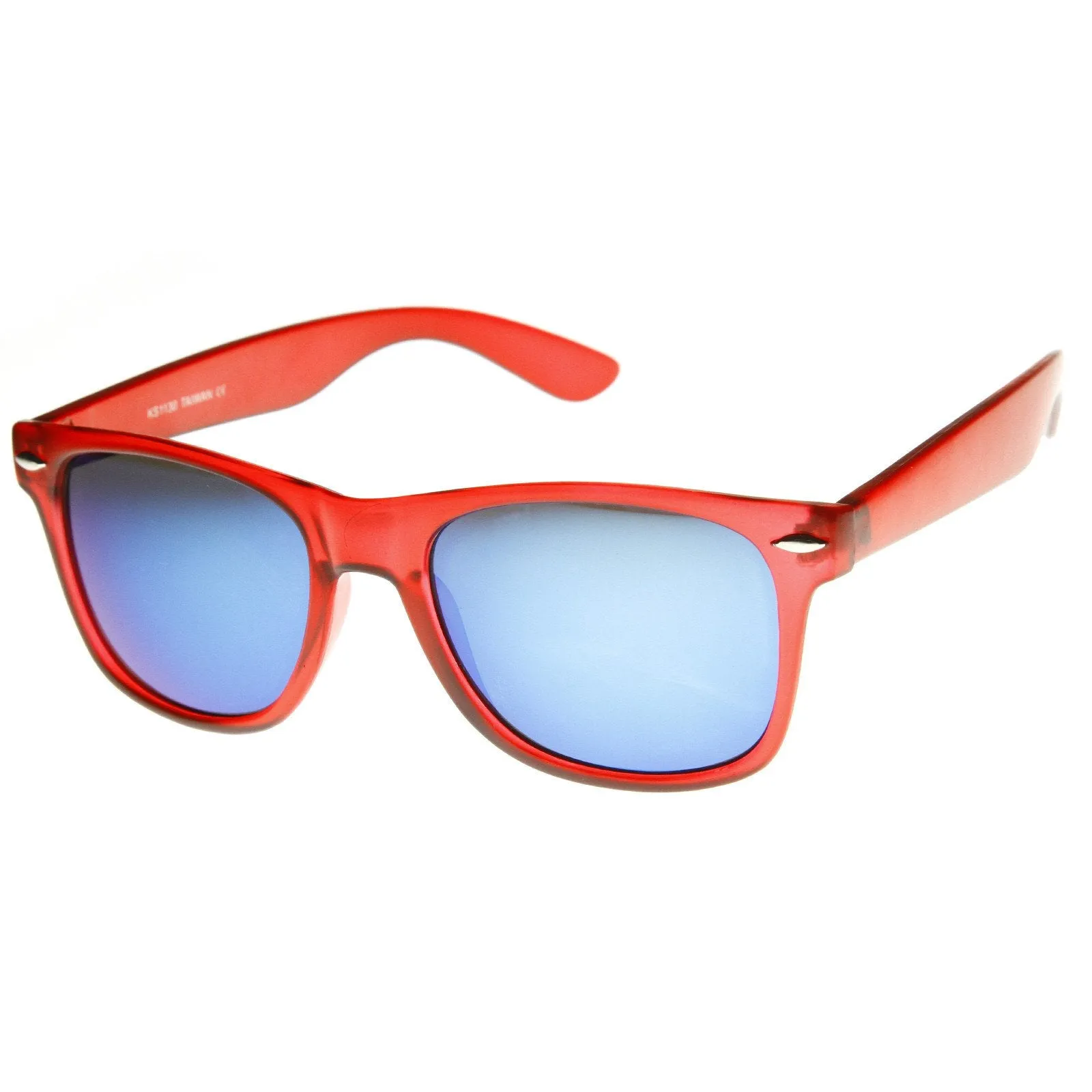 Super Bright Color Mirrored Lens Horned Rim Sunglasses 8128 sold by ZeroUV