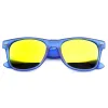 Super Bright Color Mirrored Lens Horned Rim Sunglasses 8128 sold by ZeroUV