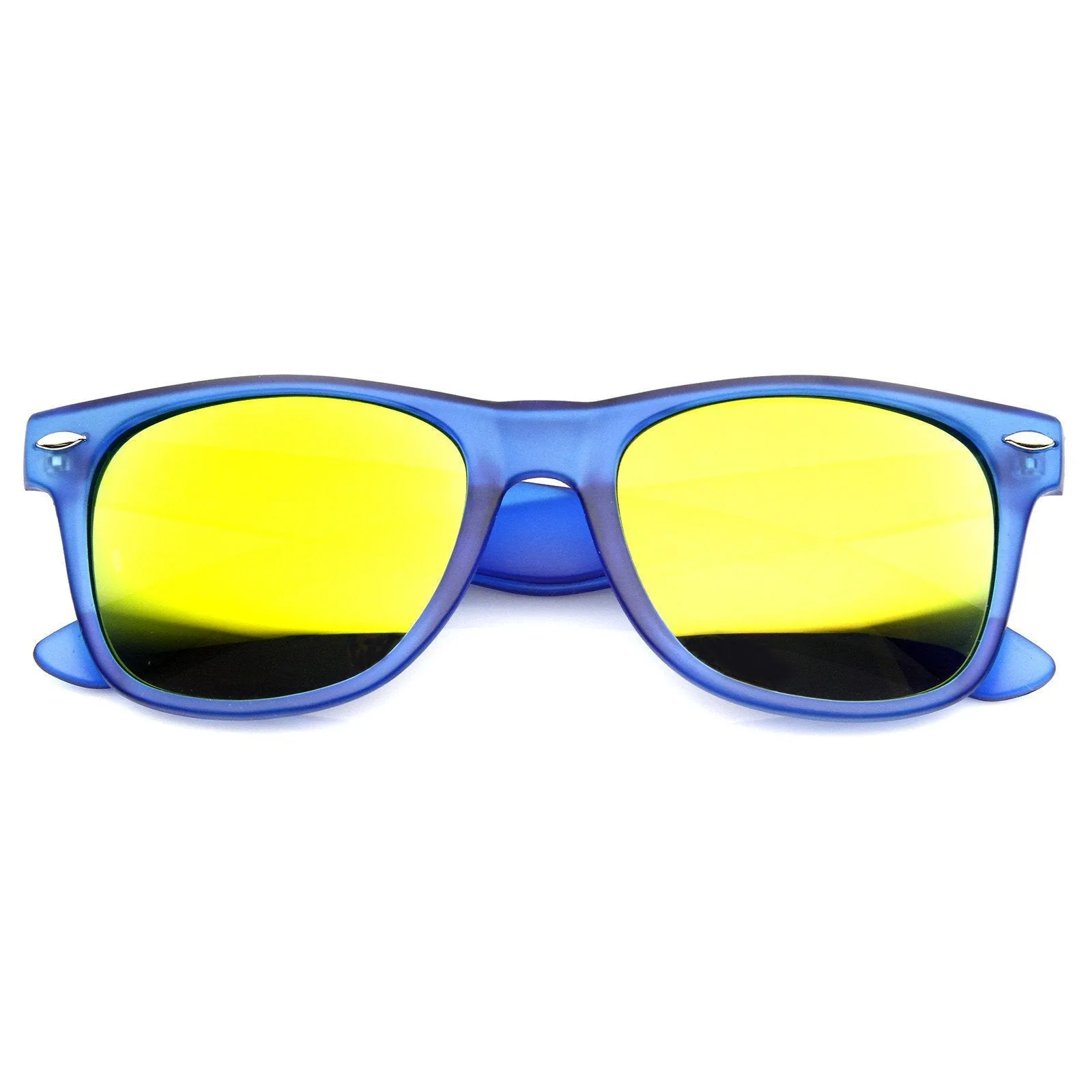 Super Bright Color Mirrored Lens Horned Rim Sunglasses 8128 sold by ZeroUV product image thumbnail 3