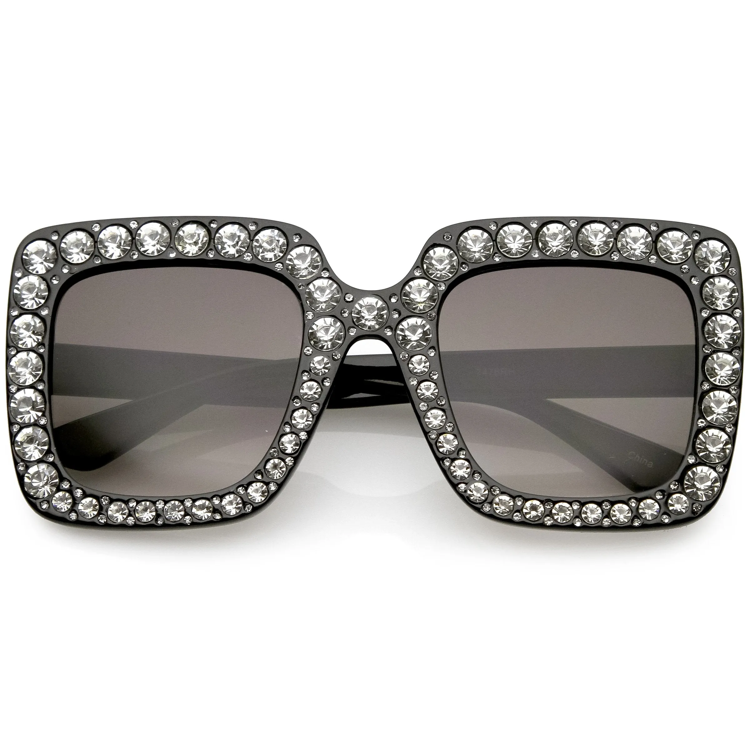 Women's Oversize Glamorous Crystal Rhinestone Square Sunglasses C586 sold by ZeroUV product image thumbnail 4