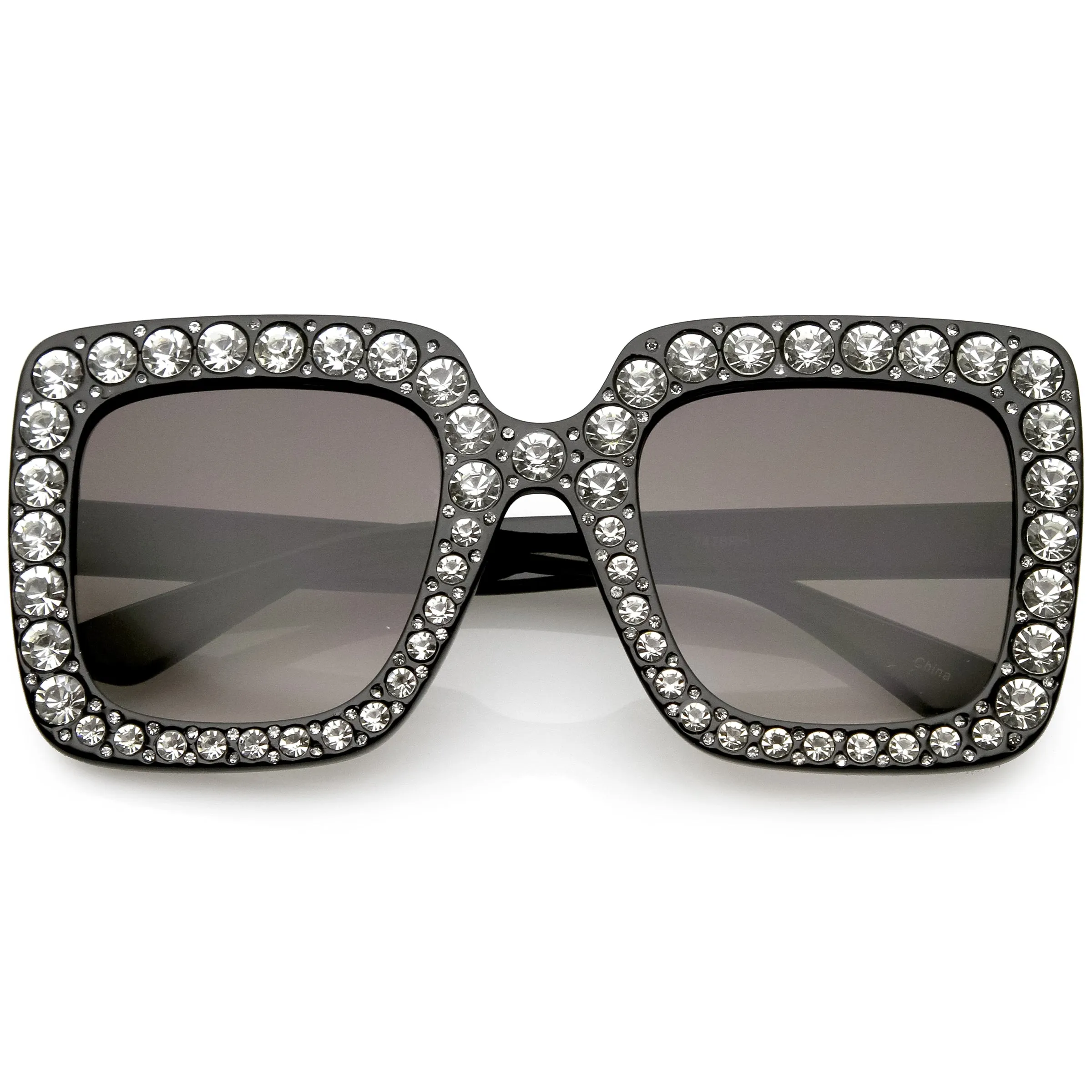 Women's Oversize Glamorous Crystal Rhinestone Square Sunglasses C586 sold by ZeroUV