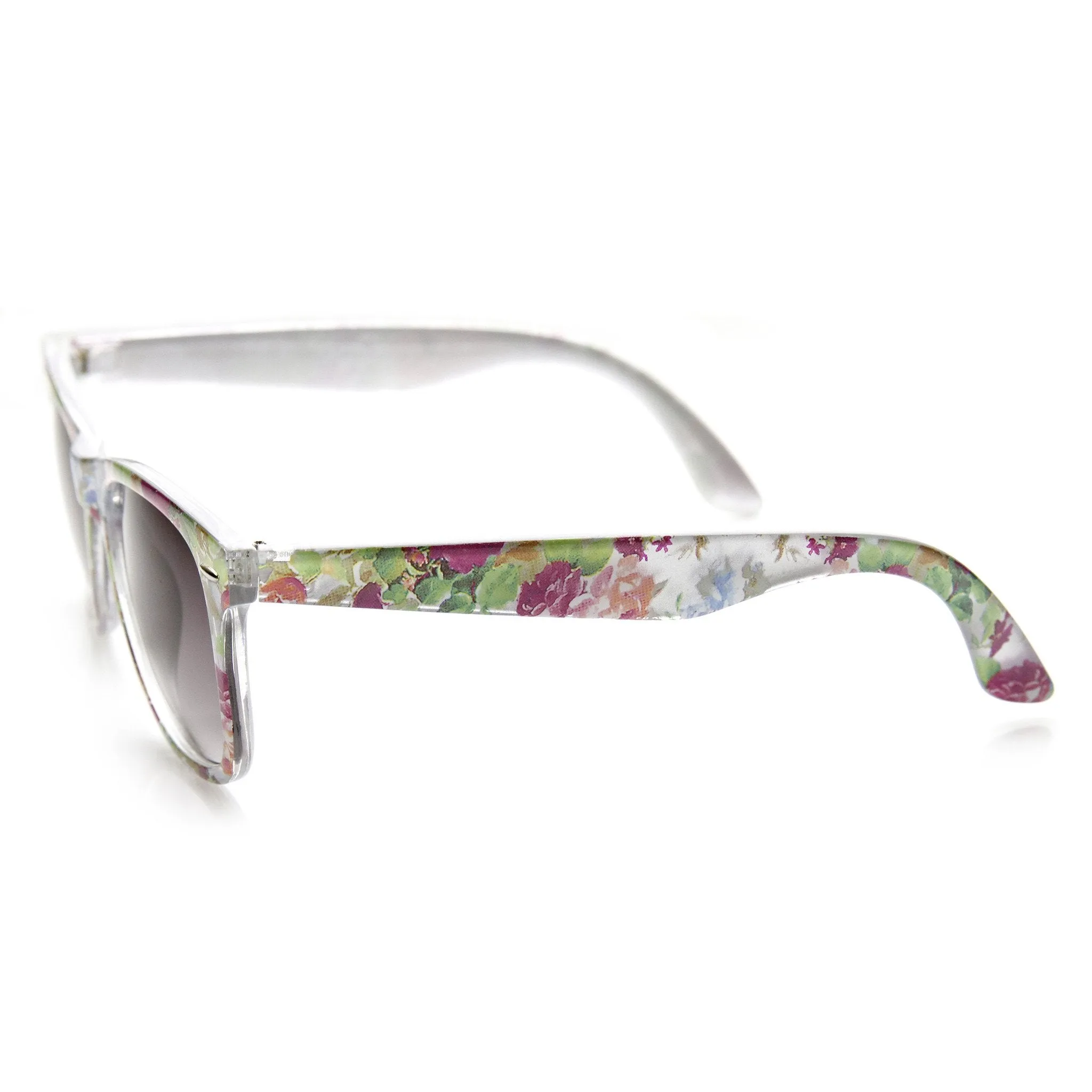 Women's Hippie Indie Floral Flower Print Horned Rim Sunglasses 9474 sold by ZeroUV product image thumbnail 2