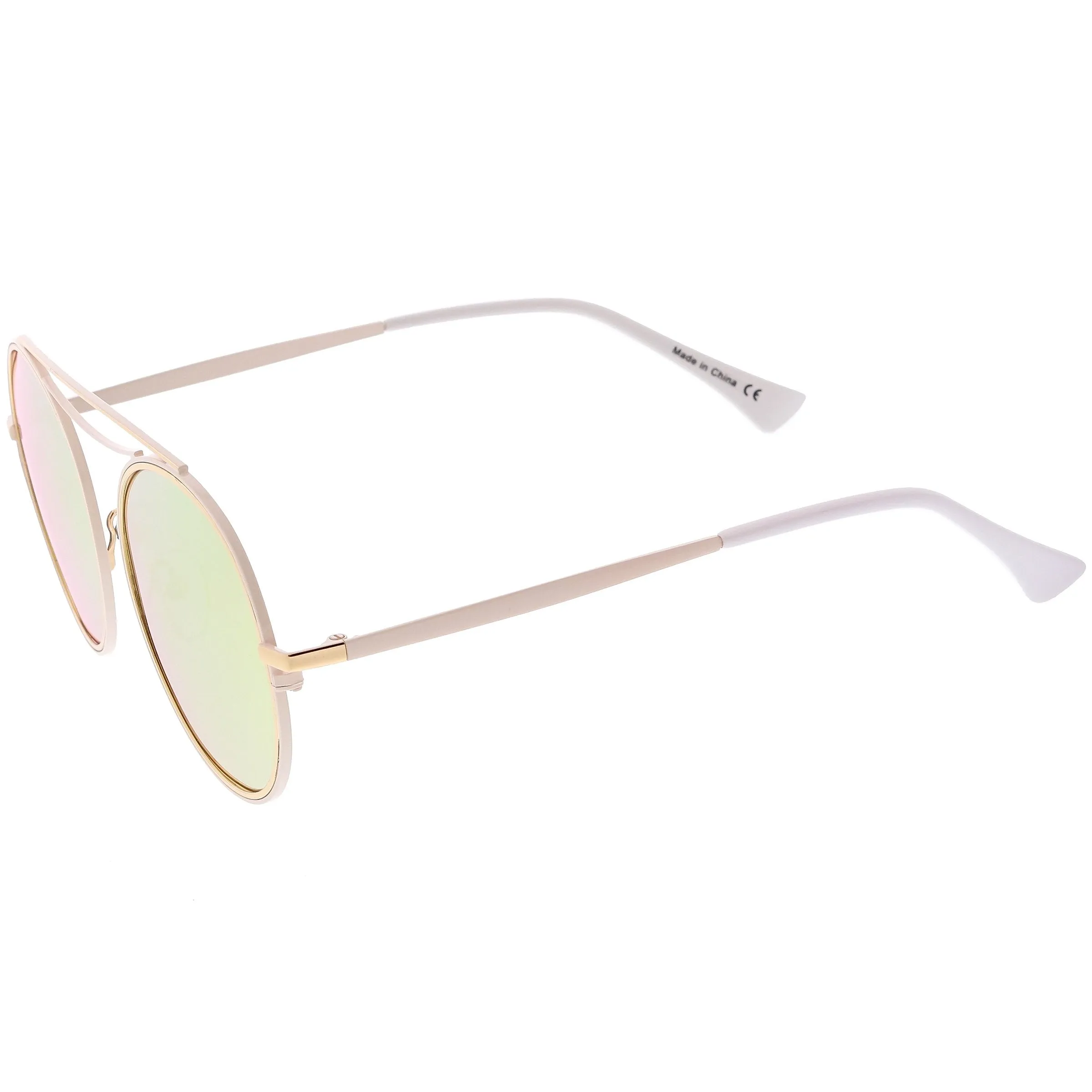 Retro Polarized Round Metal Aviator Mirrored Lens Sunglasses C821 sold by ZeroUV product image thumbnail 5