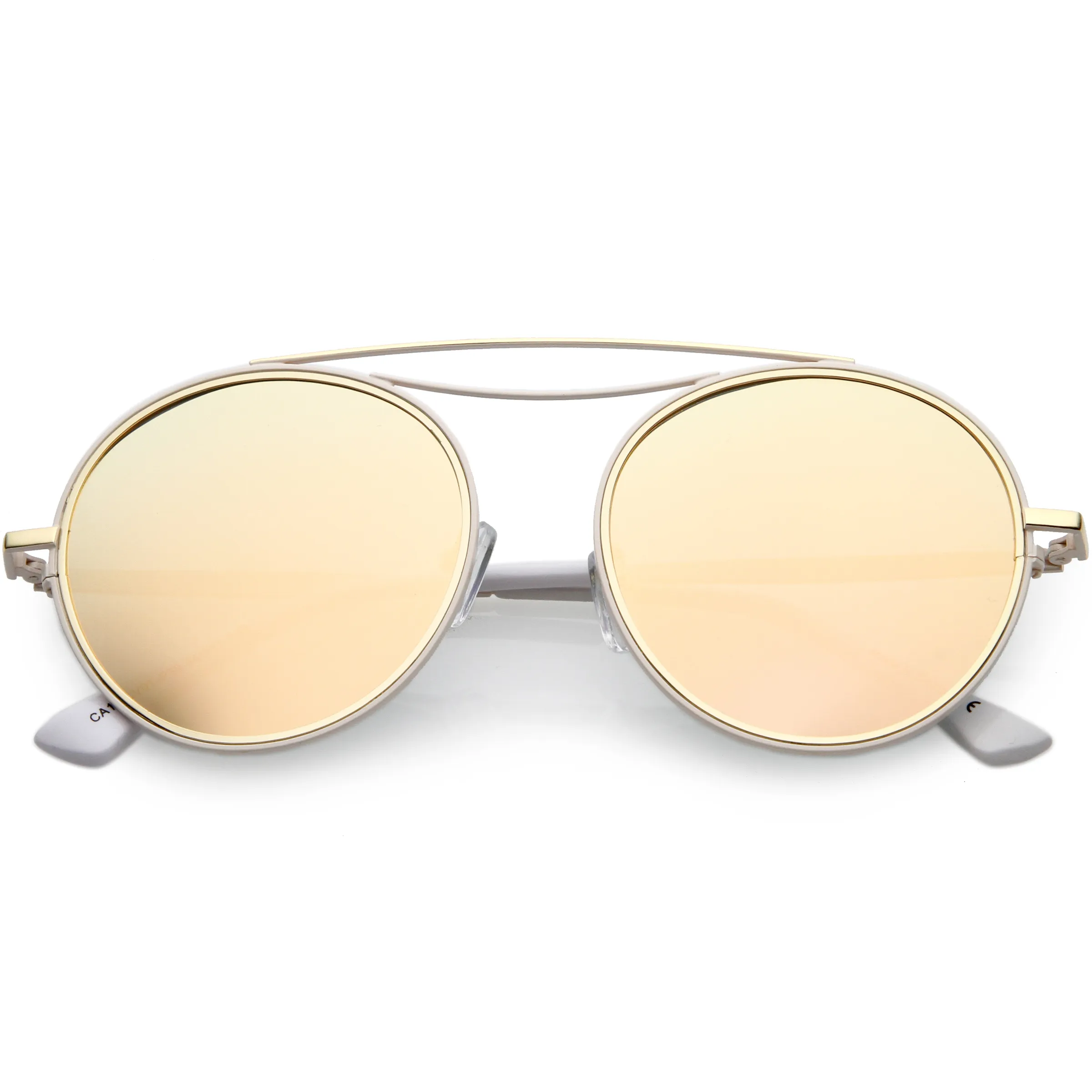 Retro Polarized Round Metal Aviator Mirrored Lens Sunglasses C821 sold by ZeroUV product image thumbnail 3