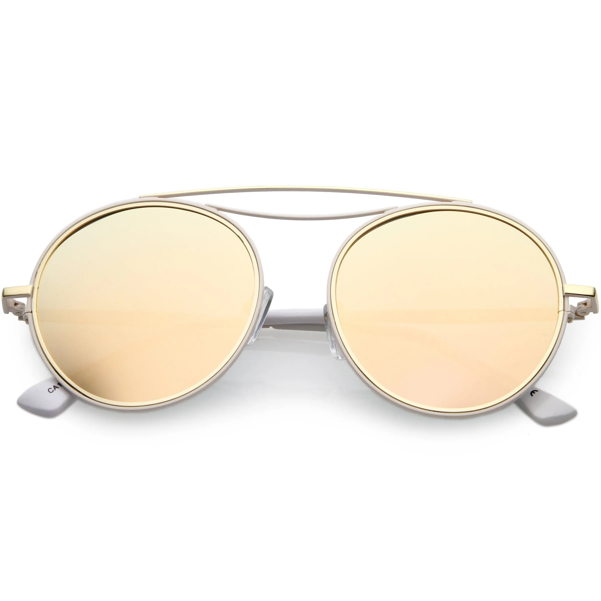 Retro Polarized Round Metal Aviator Mirrored Lens Sunglasses C821 sold by ZeroUV