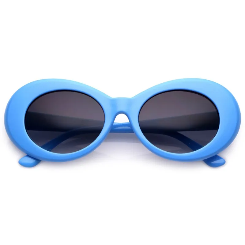Colorful Retro 1990's Fashion Round Clout Goggle Oval Lens Sunglasses C449 sold by ZeroUV