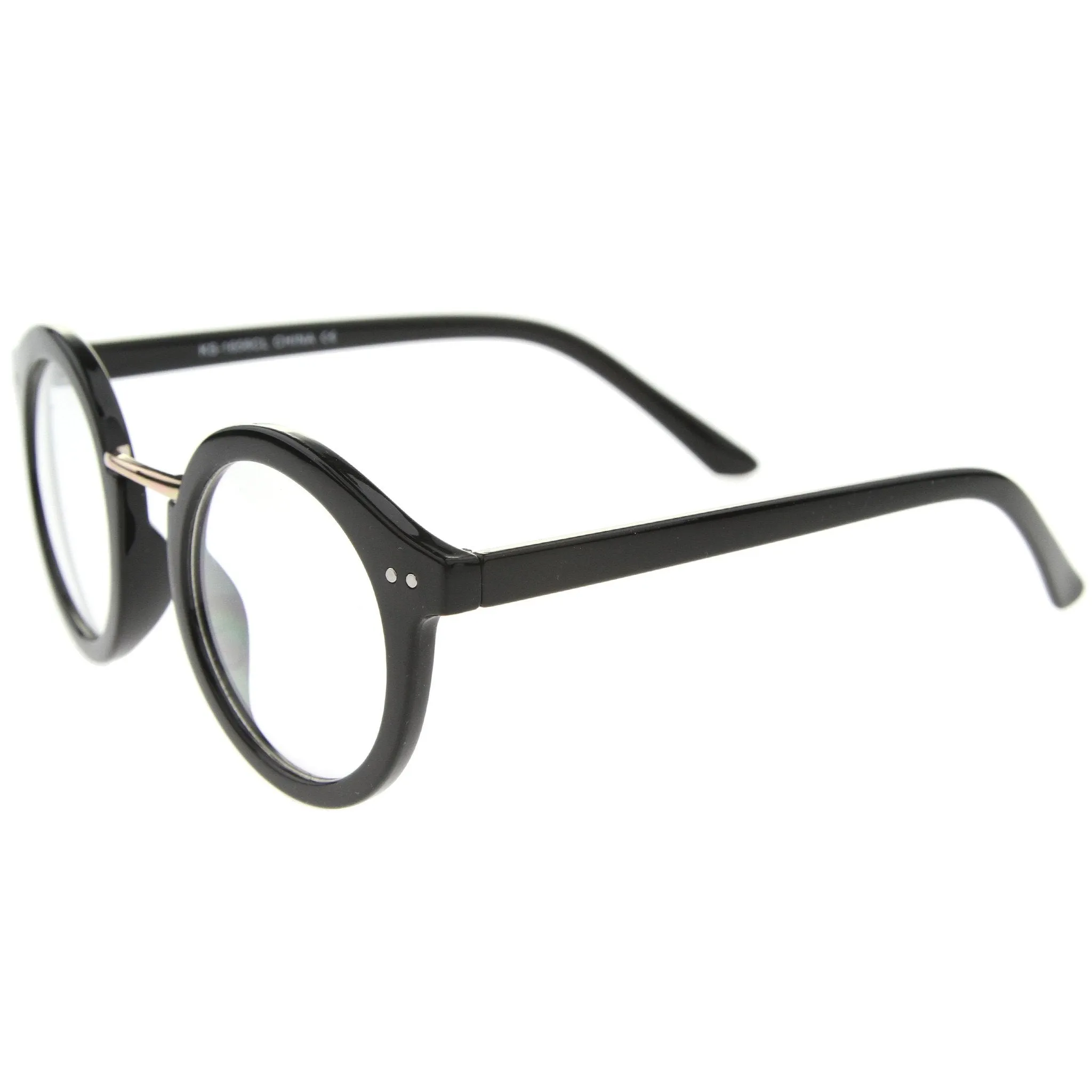 Eclectic Indie Round Clear Lens Retro Glasses A033 sold by ZeroUV product image thumbnail 3