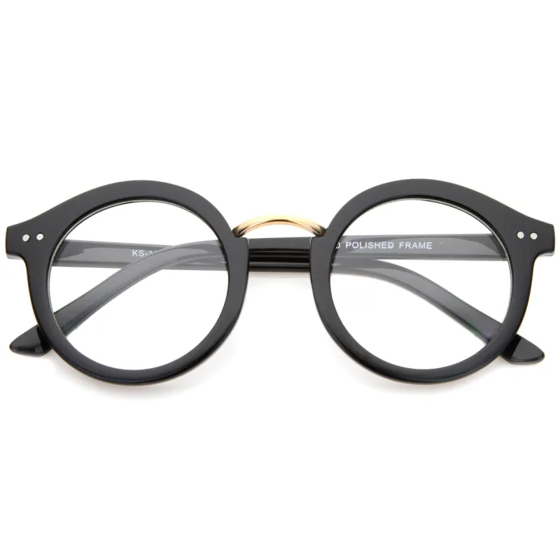 Eclectic Indie Round Clear Lens Retro Glasses A033 sold by ZeroUV