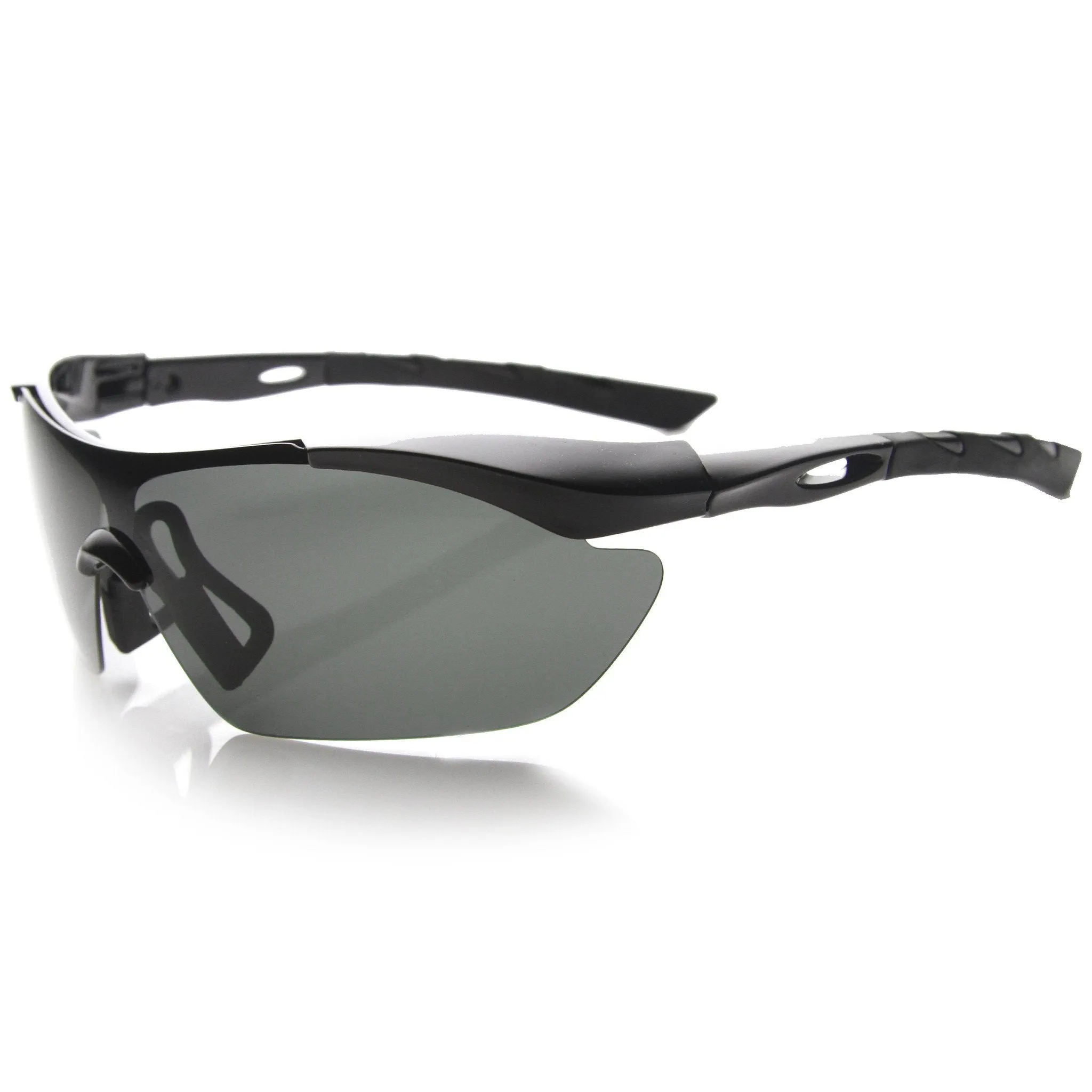 Premium Polarized Lens Silicone Grip Sports Wrap Sunglasses 9721 sold by ZeroUV product image thumbnail 3