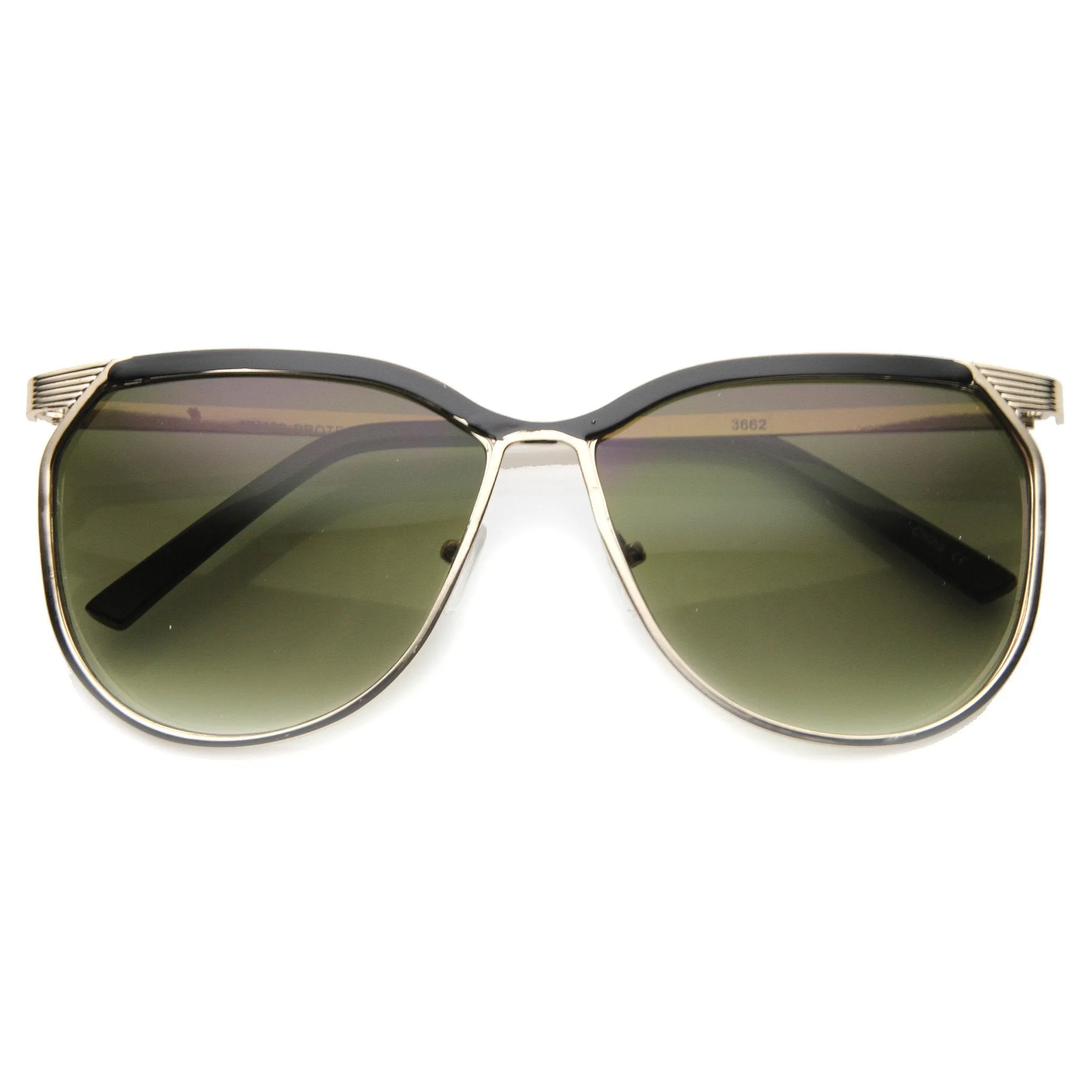 Modern Oversize Two Toned Thin Metal Aviator Sunglasses 9863 sold by ZeroUV product image thumbnail 2