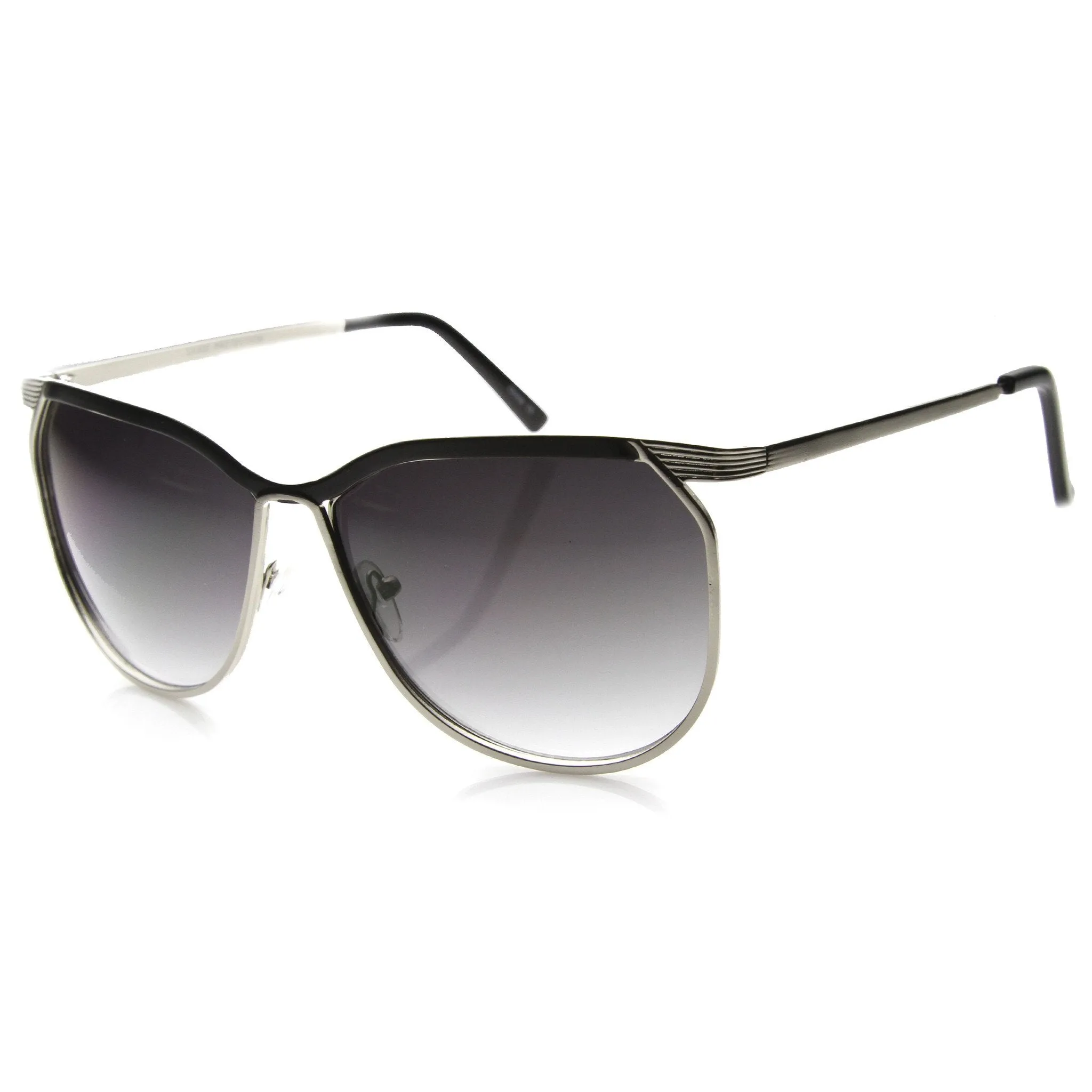 Modern Oversize Two Toned Thin Metal Aviator Sunglasses 9863 sold by ZeroUV product image thumbnail 5