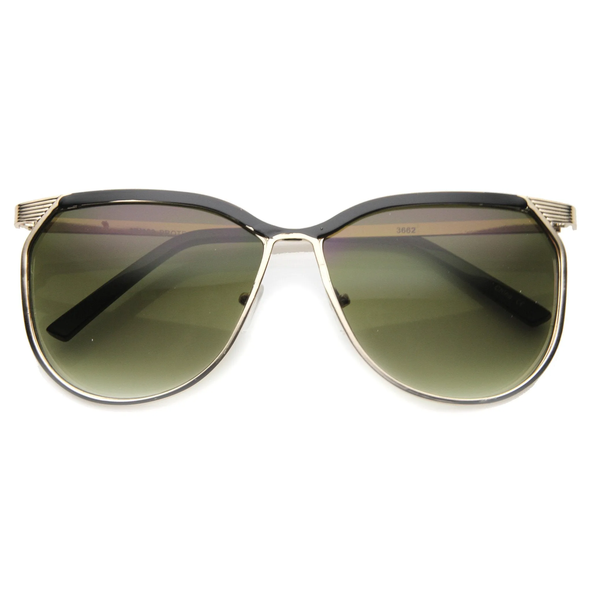 Modern Oversize Two Toned Thin Metal Aviator Sunglasses 9863 sold by ZeroUV