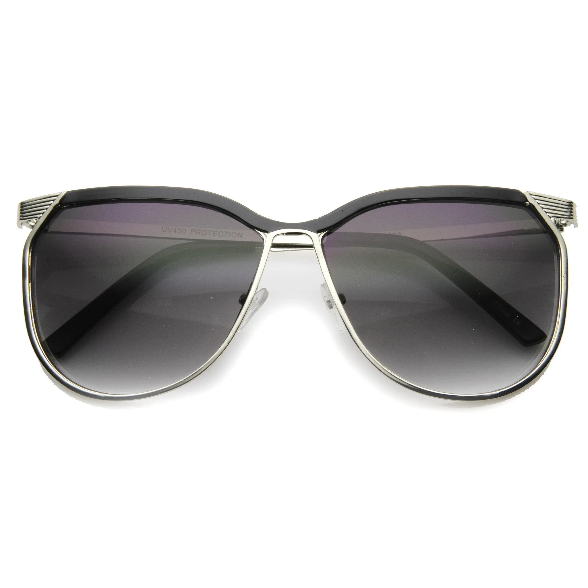 Modern Oversize Two Toned Thin Metal Aviator Sunglasses 9863 sold by ZeroUV product image thumbnail 4